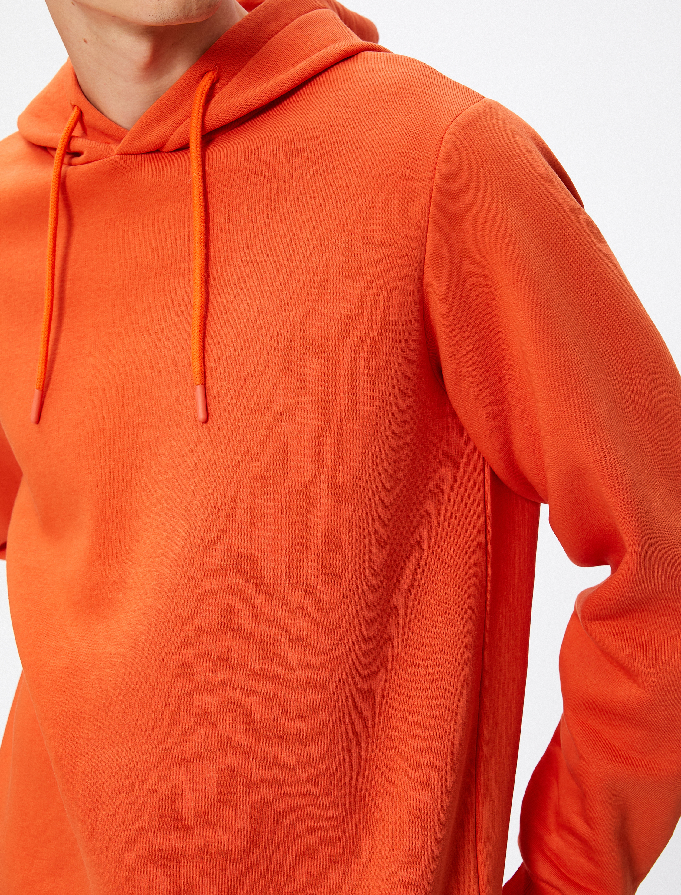 Basic Kapşonlu Sweat Uzun Kollu Şardonlu