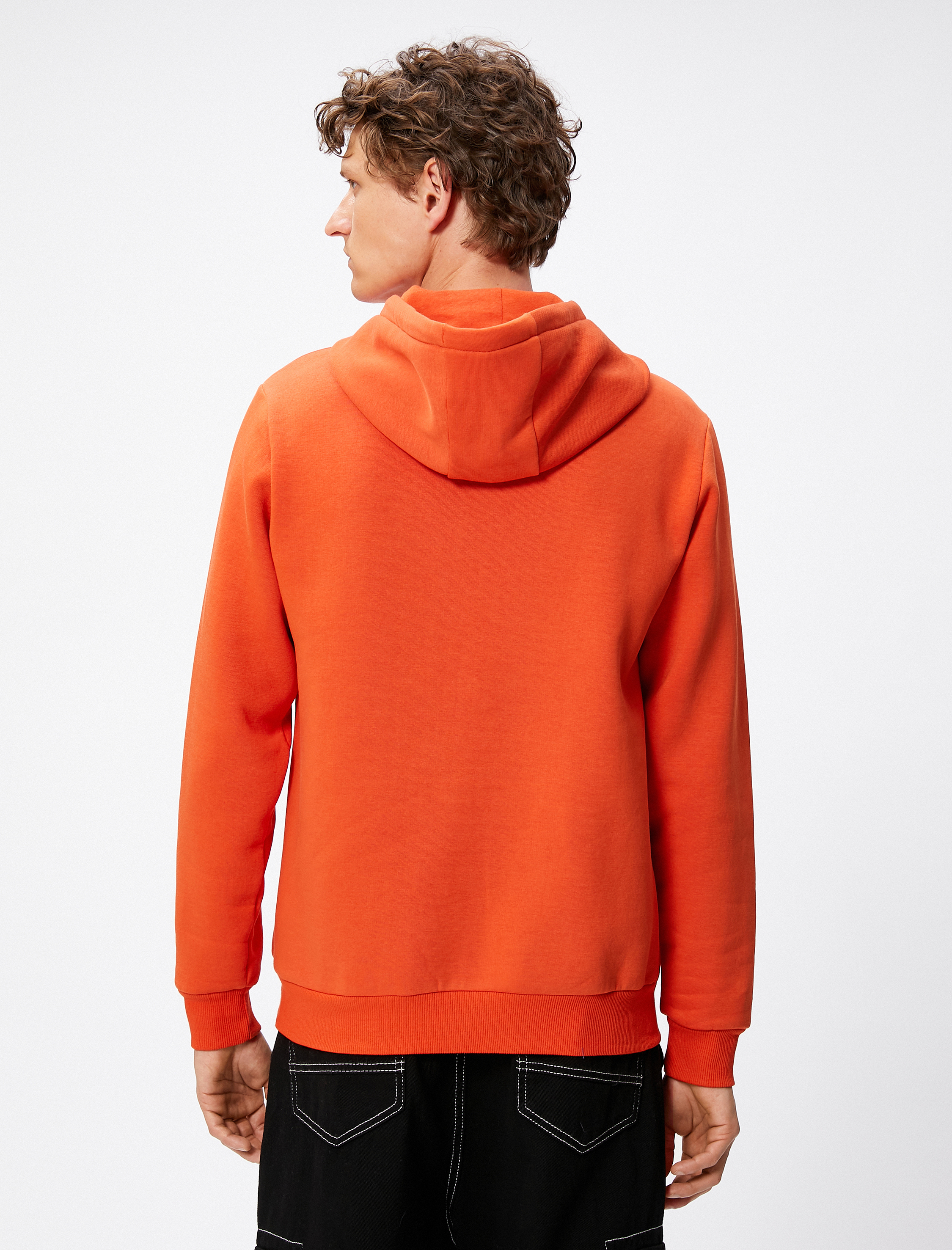 Basic Kapşonlu Sweat Uzun Kollu Şardonlu