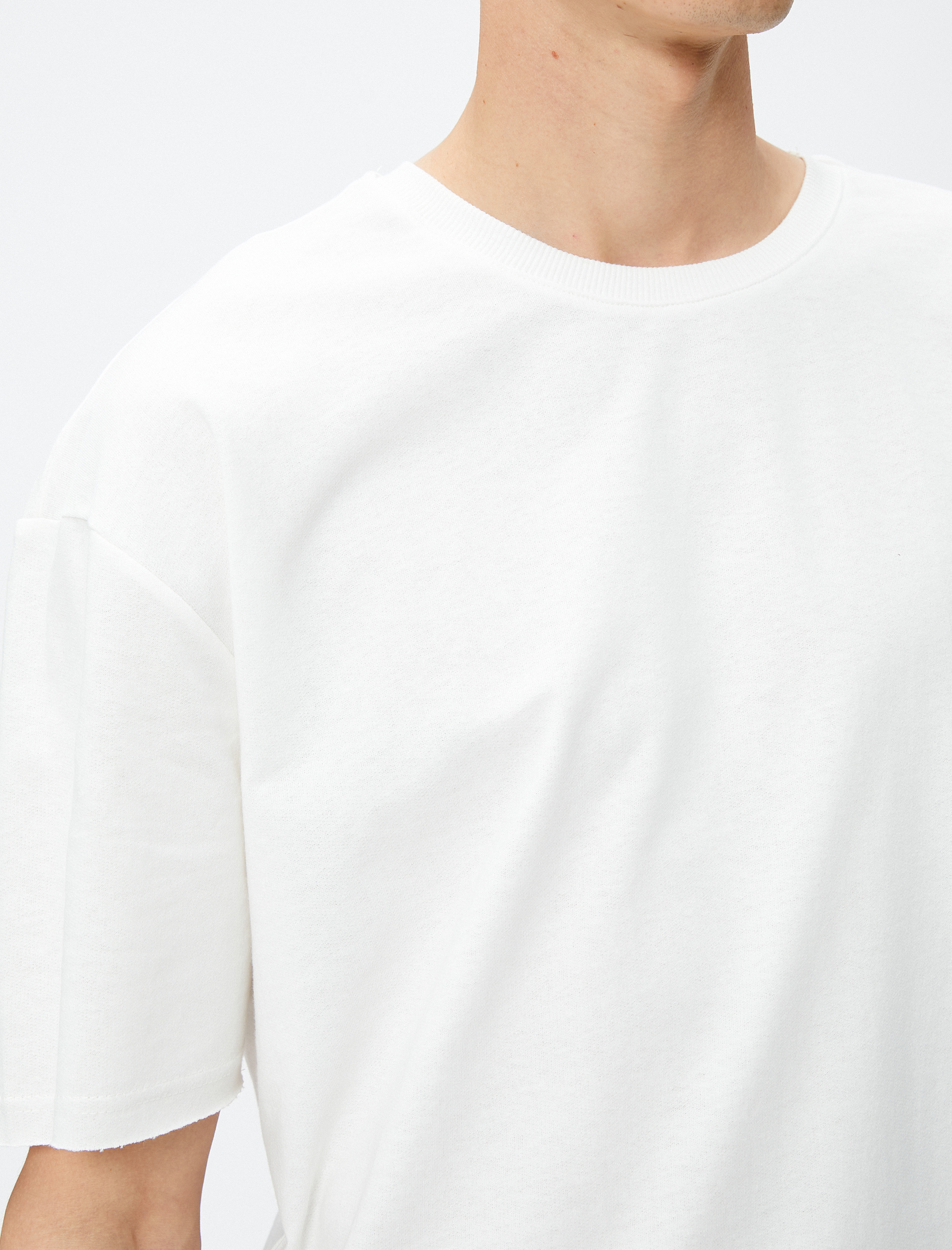   Basic Tişört Bisiklet Yaka Kısa Kollu Pamuklu