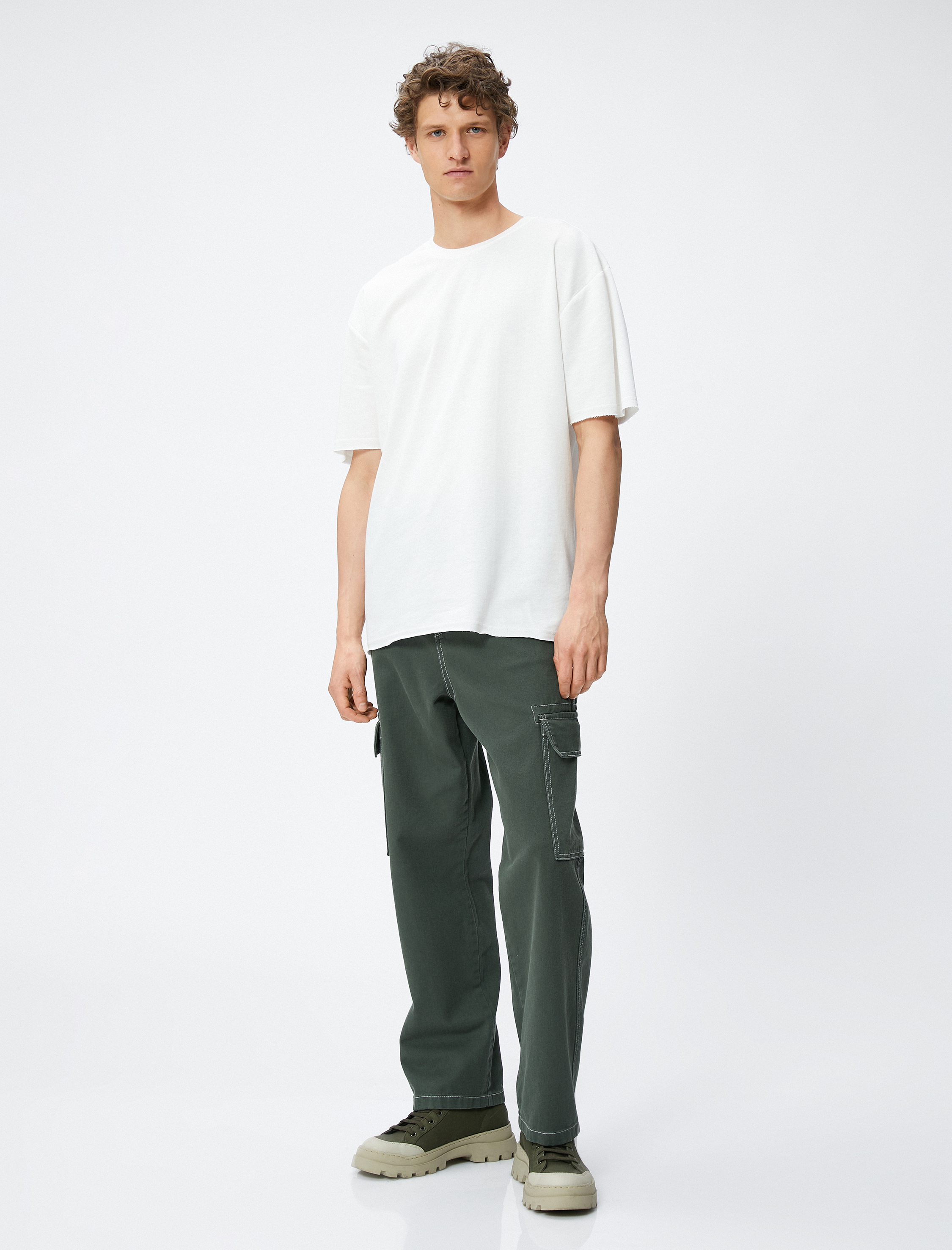   Basic Tişört Bisiklet Yaka Kısa Kollu Pamuklu