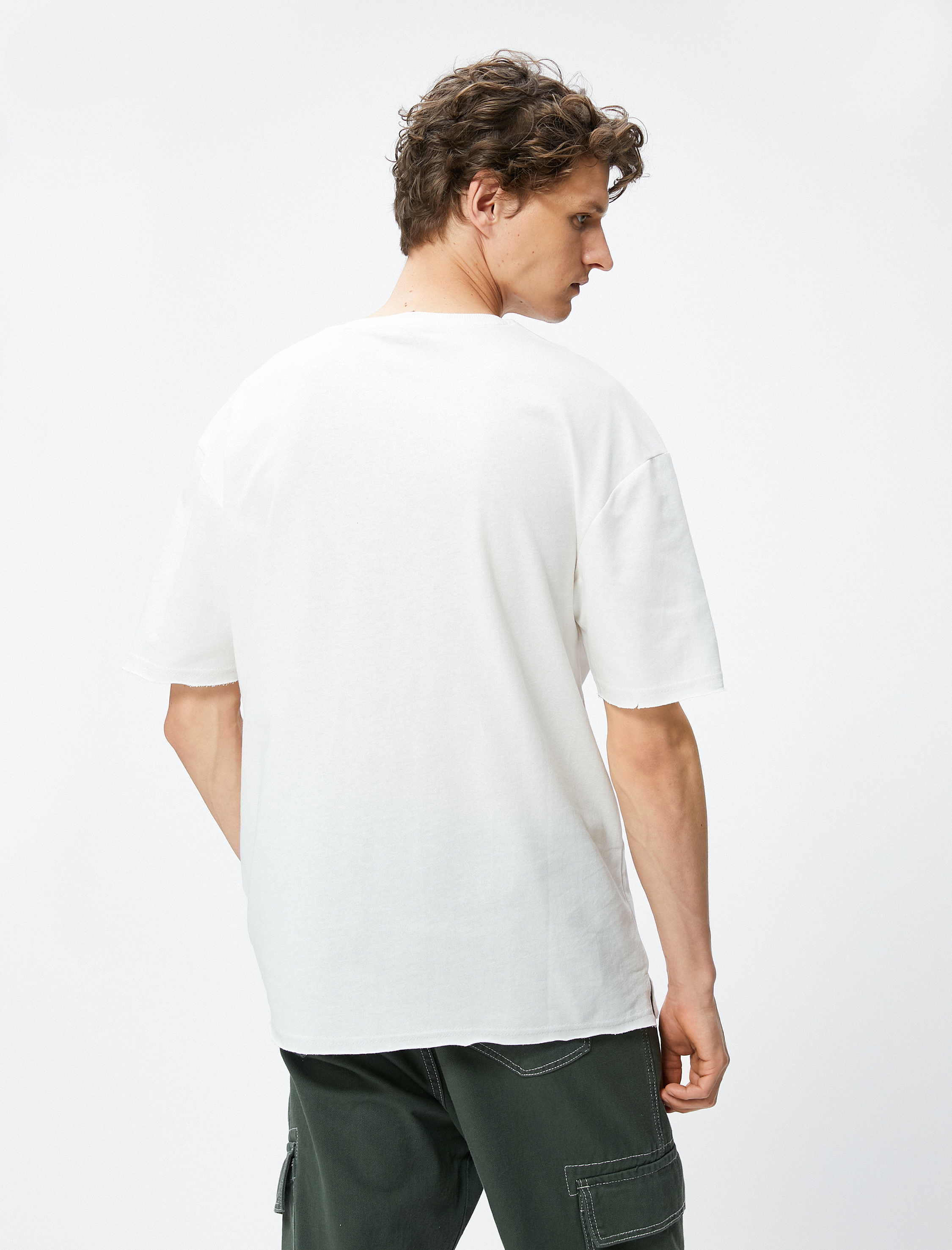   Basic Tişört Bisiklet Yaka Kısa Kollu Pamuklu