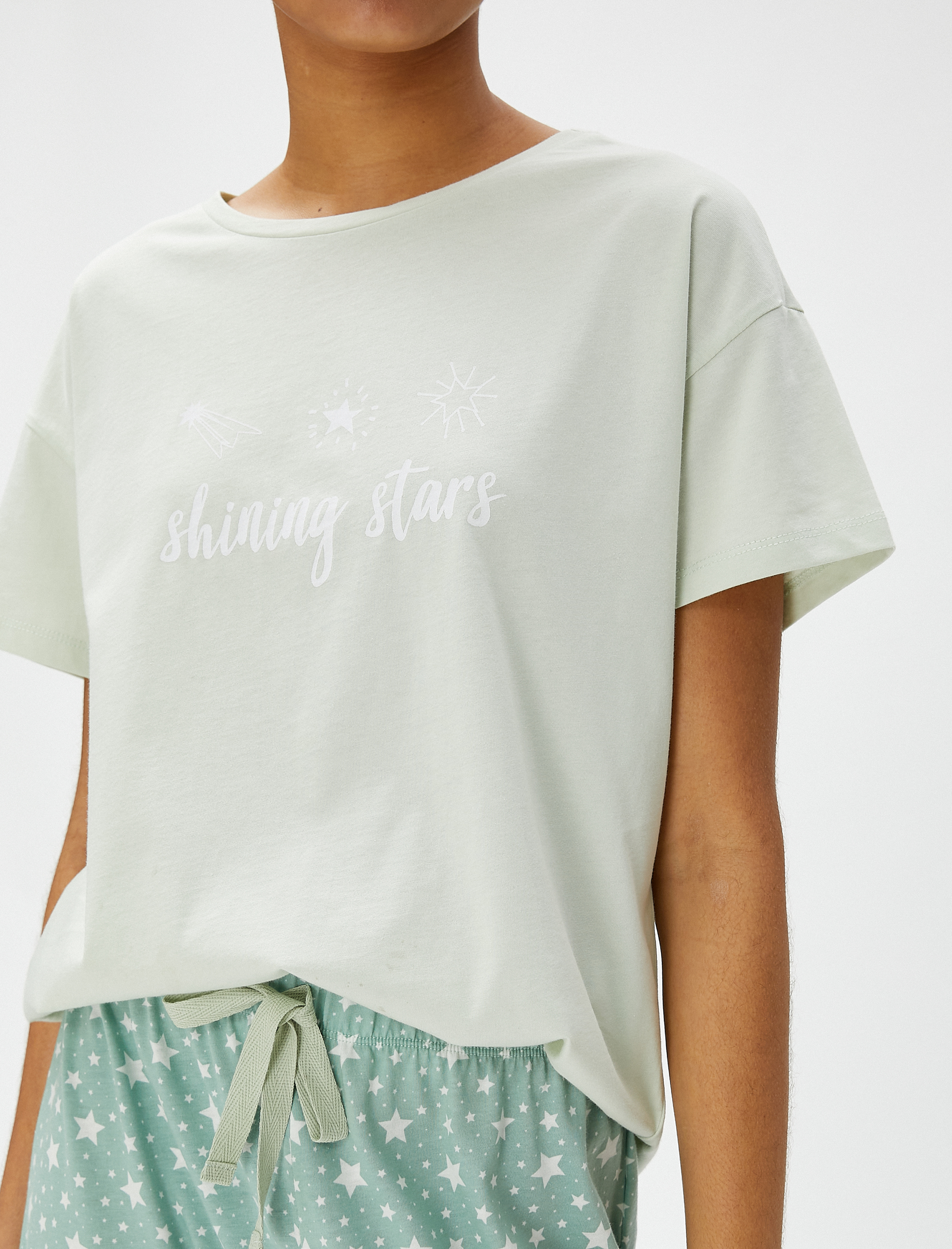   Pijama Takımı Kısa Kollu Baskılı Rahat Kesim