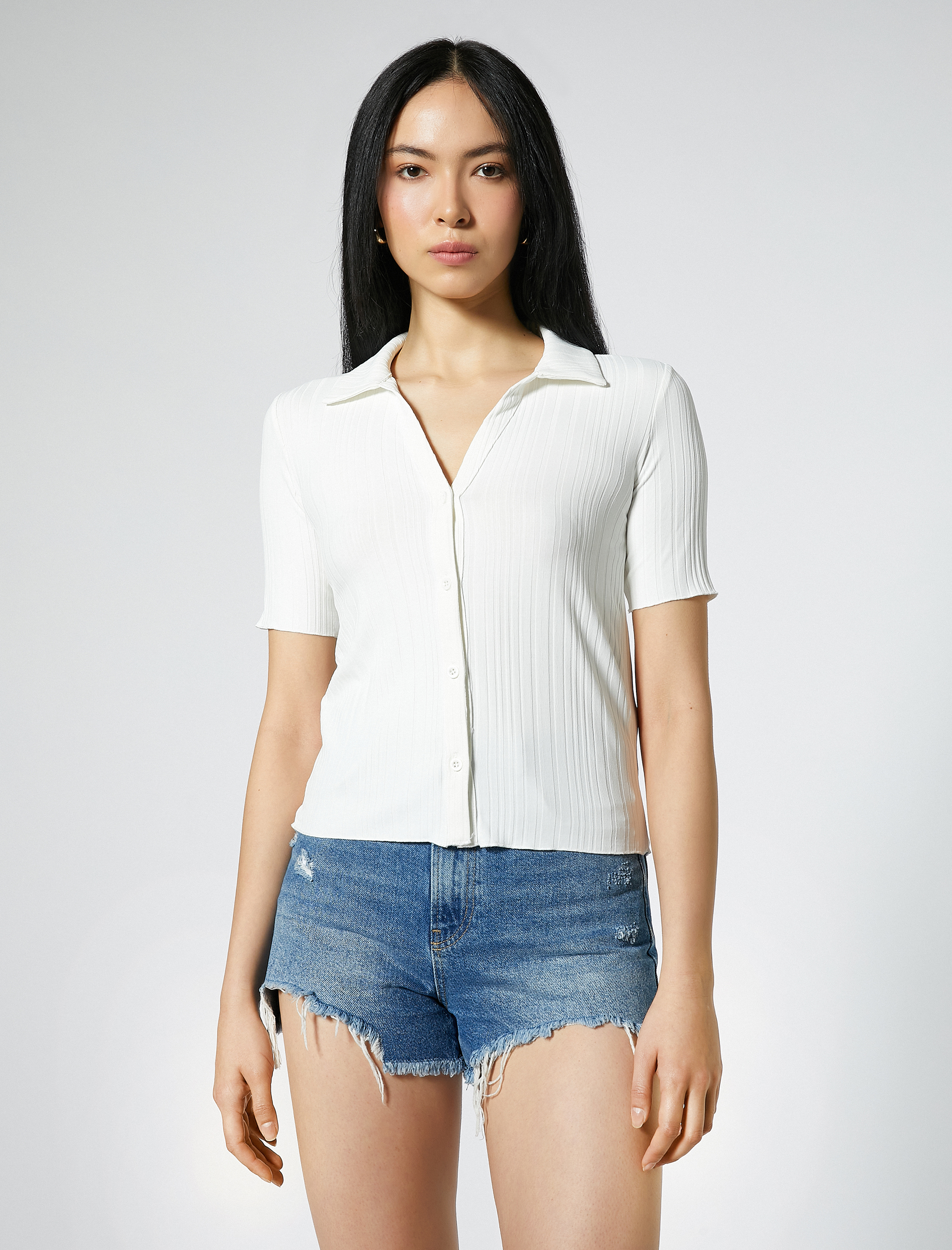   Kısa Kollu Gömlek Dar Kesim