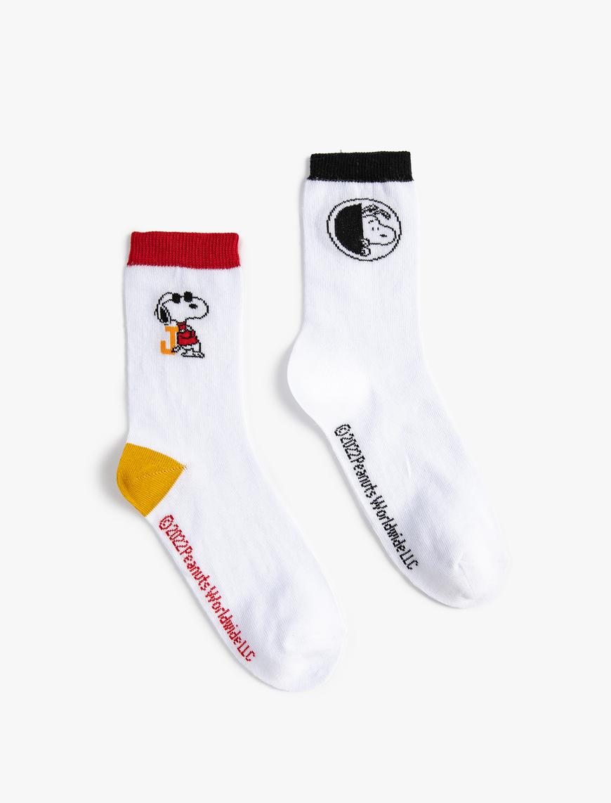  Erkek Çocuk Snoopy Çorap Seti Lisanslı 2'li