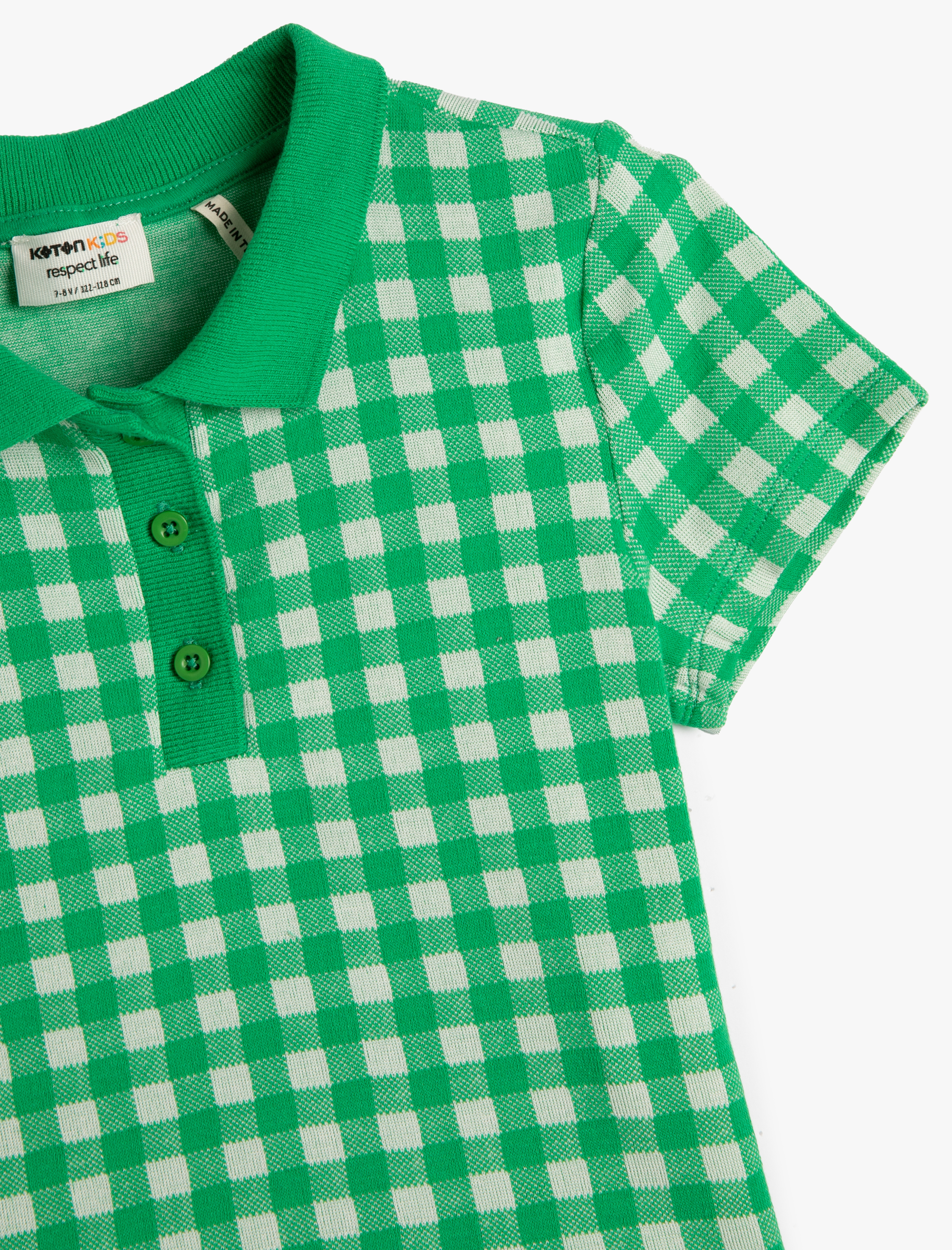  Kız Çocuk Polo Tişört Crop Kısa Kollu Düğme Detaylı Dar Kalıp