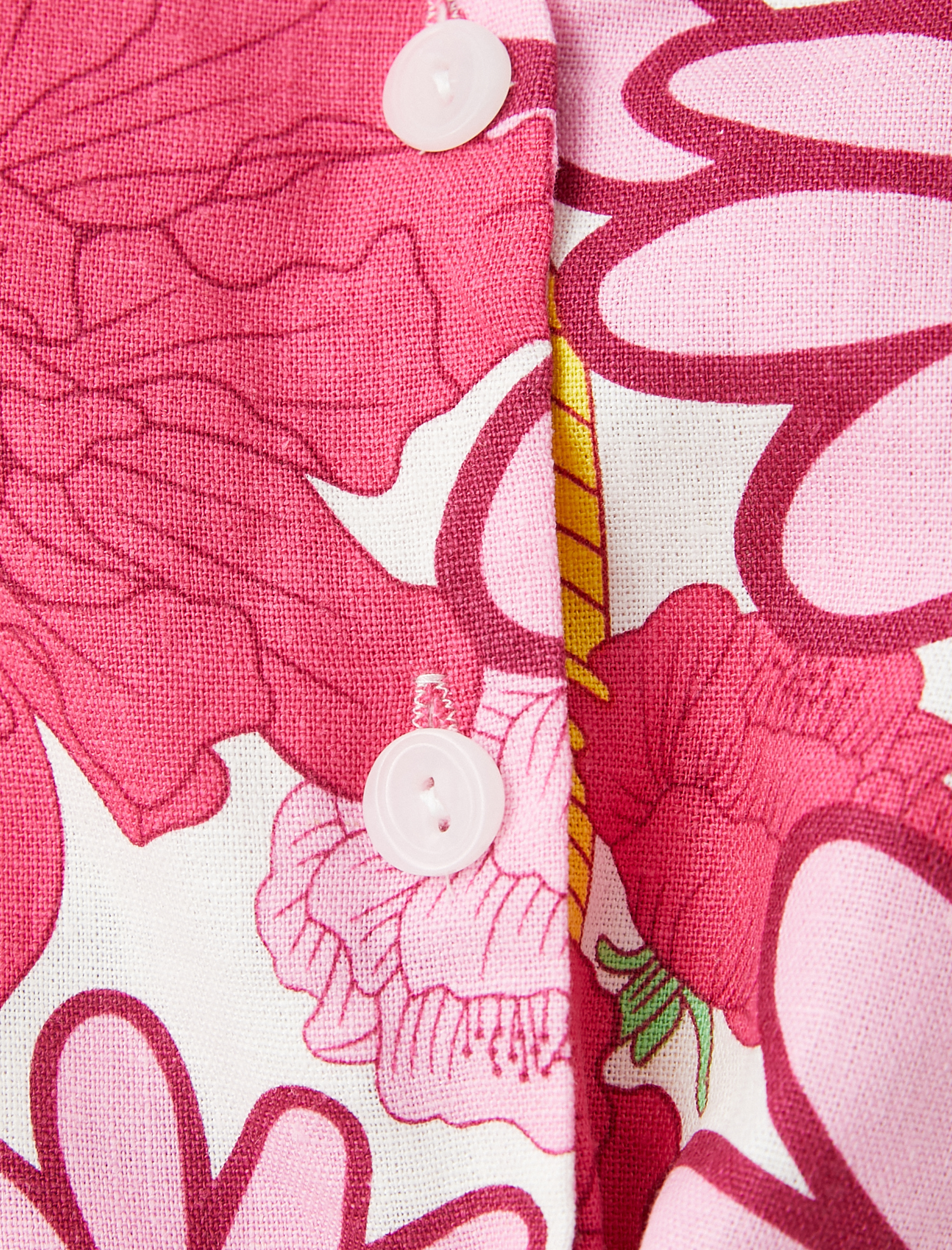   Çiçekli Gömlek Önden Bağlamalı Keten Viskon Karışımlı