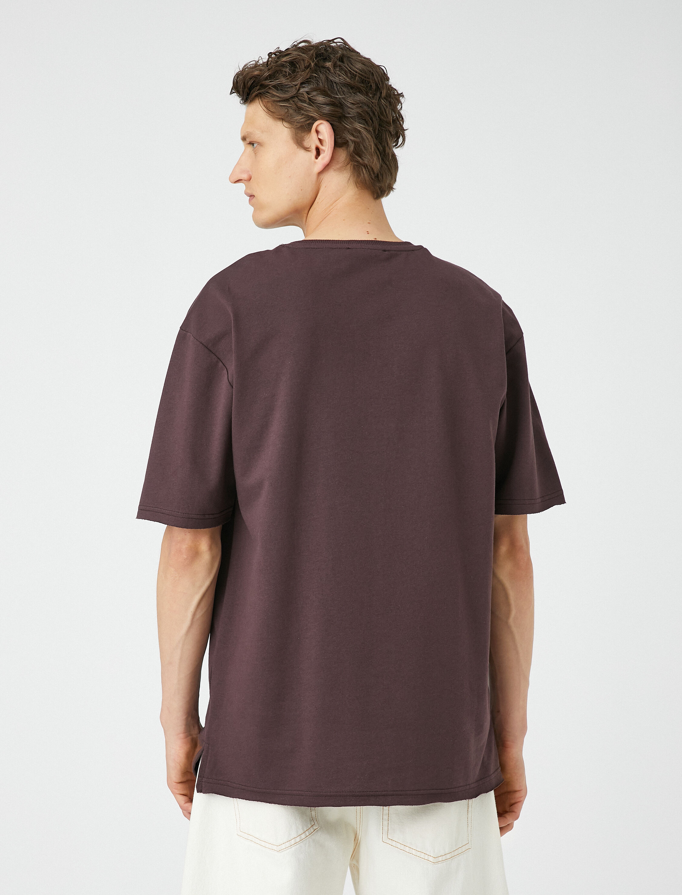   Basic Tişört Bisiklet Yaka Kısa Kollu Pamuklu