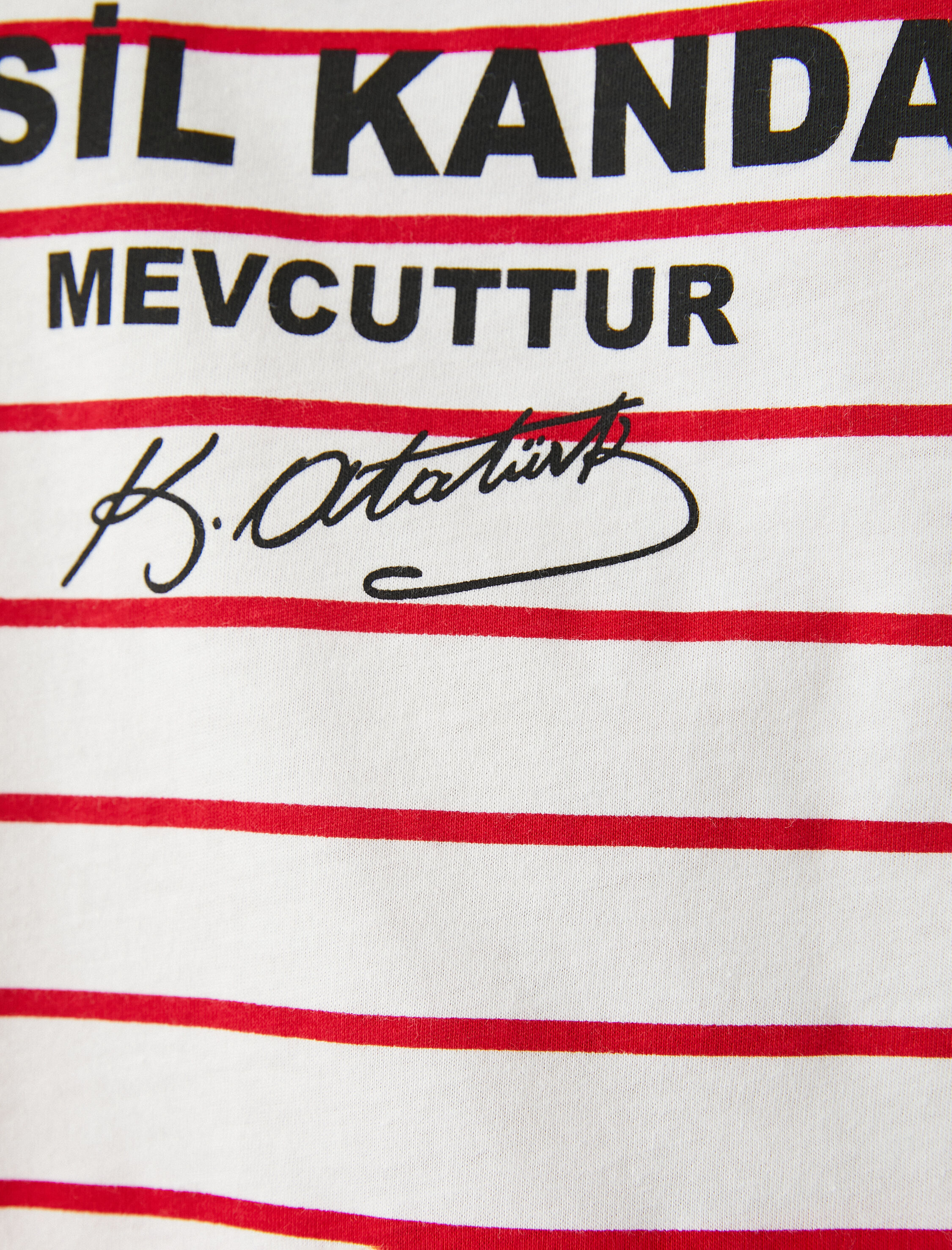   Atatürk Baskılı Tişört Bisiklet Yaka Kısa Kollu 100. Yıla Özel