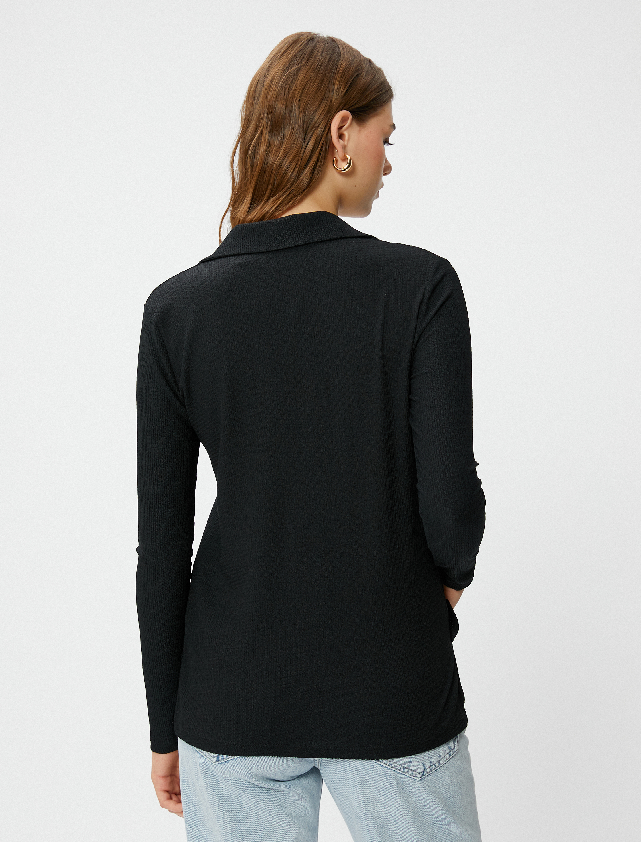   Dokulu Gömlek Uzun Kollu