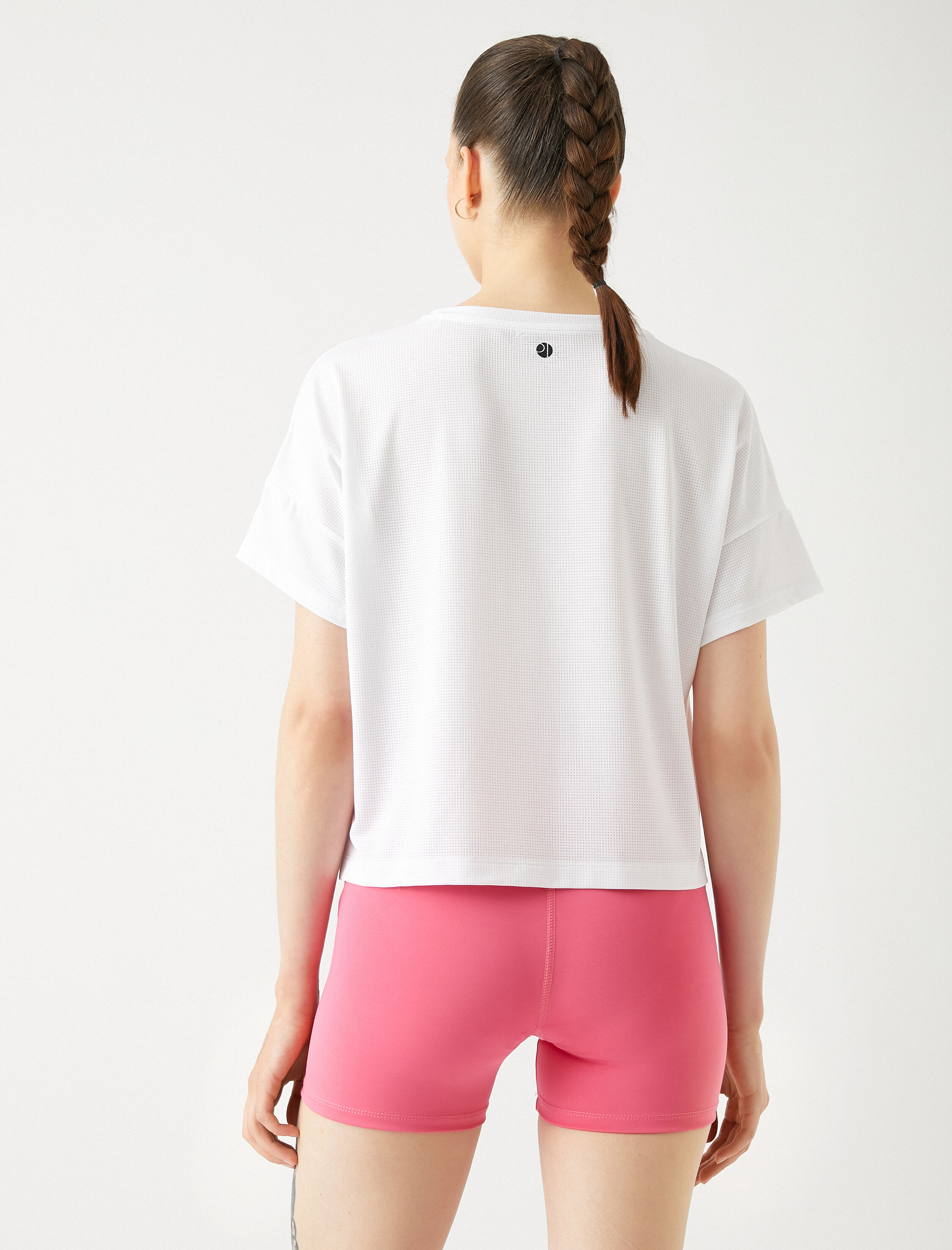   Baskılı Crop Spor Tişört Relax Fit