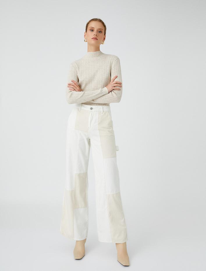  Ribanalı Triko Kazak Yarım Balıkçı Yaka