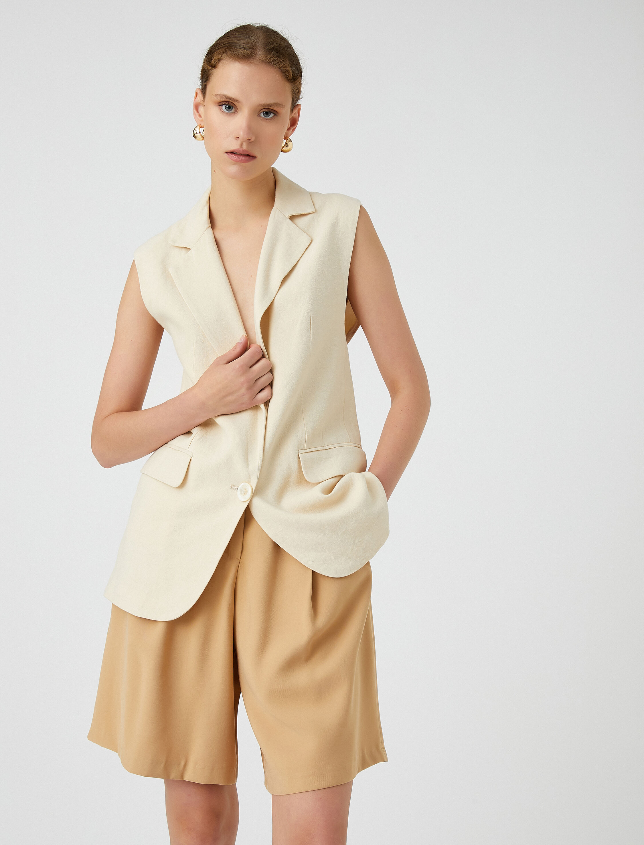   Bermuda Şort Bol Paça Cepli Rahat Kesim