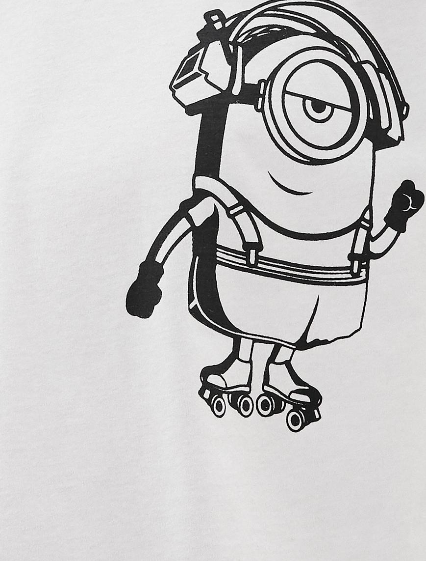   Minions Oversize Tişört Bisiklet Yaka Lisanslı Baskılı