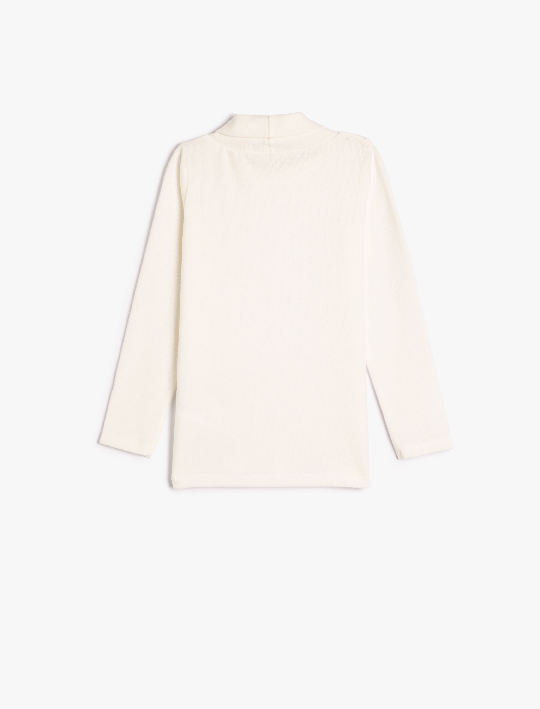  Kız Çocuk Basic Balıkçı Yaka Tişört Yumuşak Dokulu Kalın Uzun Kollu