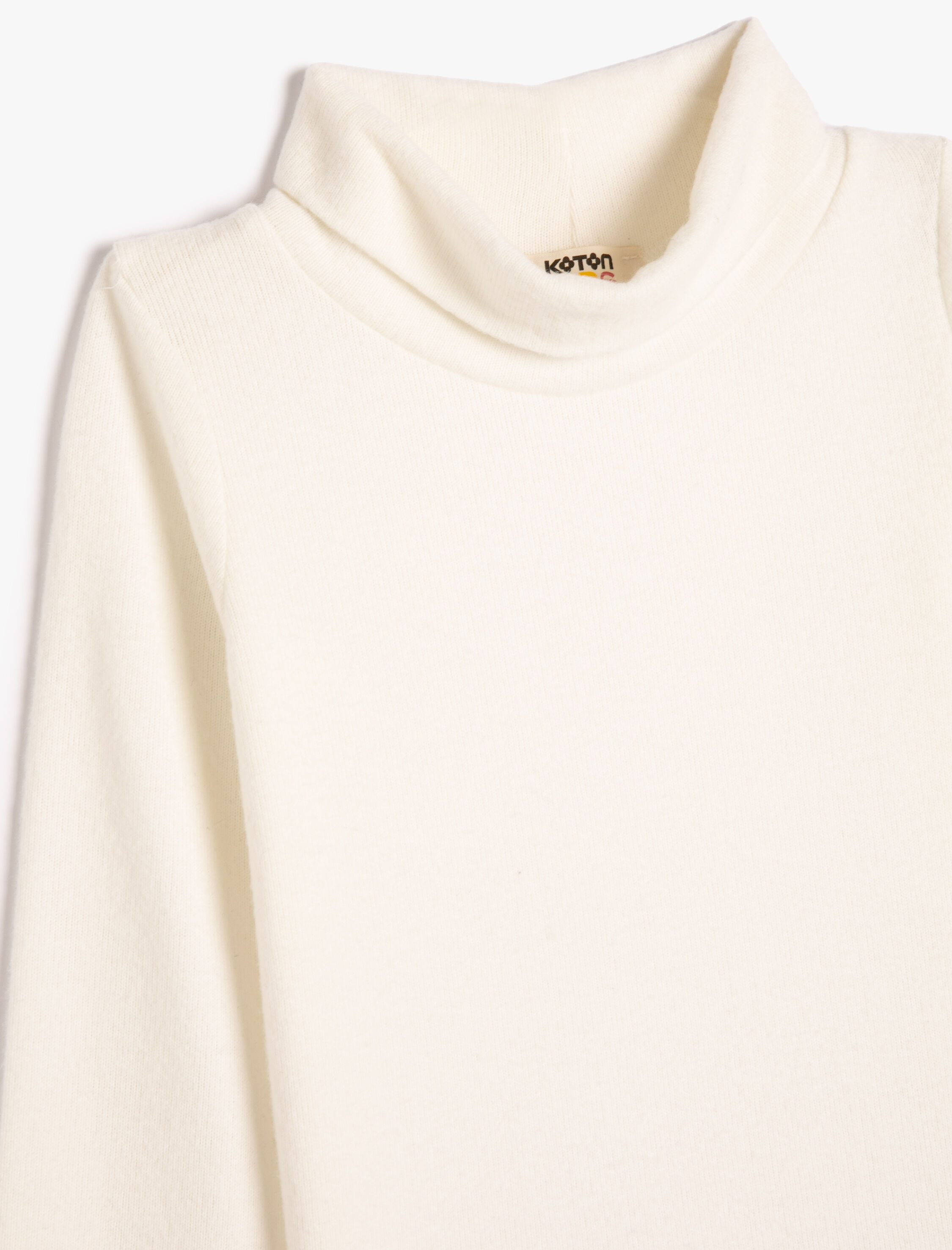  Kız Çocuk Basic Balıkçı Yaka Tişört Yumuşak Dokulu Kalın Uzun Kollu