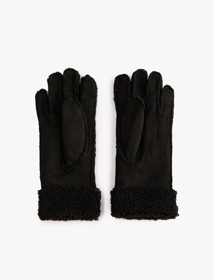 Kadın Kayak Eldiveni Peluş Detaylı Astarlı