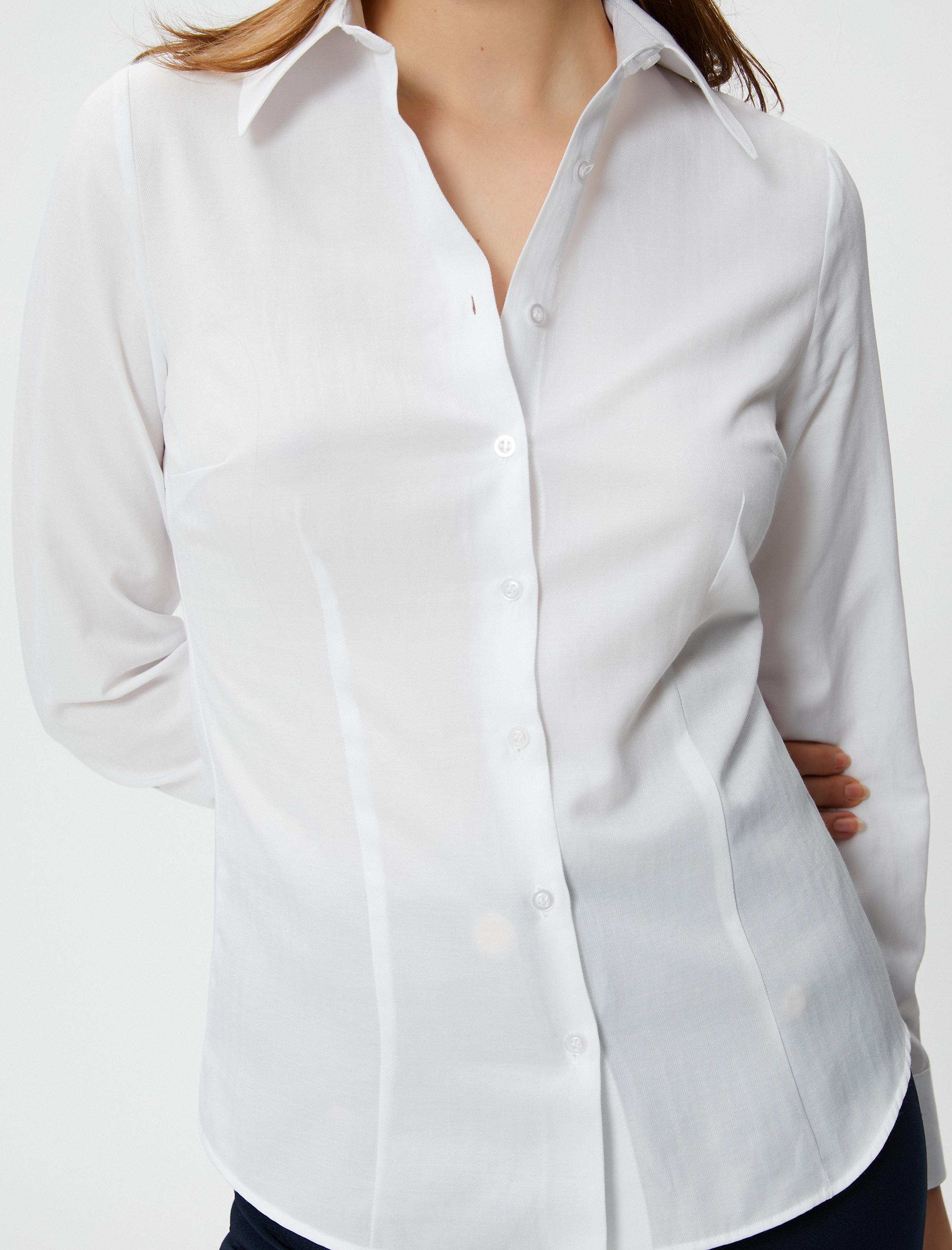   Slim Fit Gömlek Basic Uzun Kollu