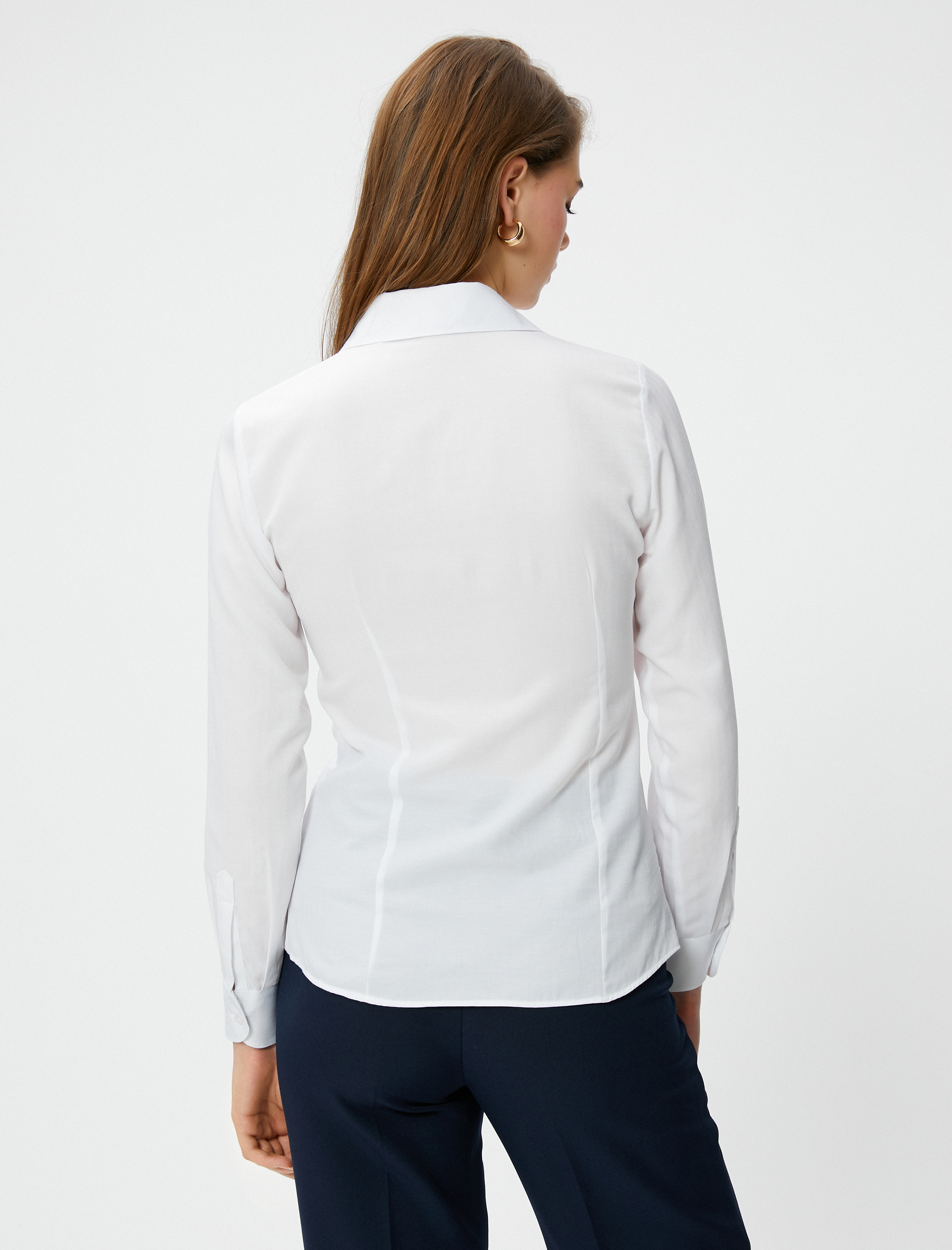   Slim Fit Gömlek Basic Uzun Kollu