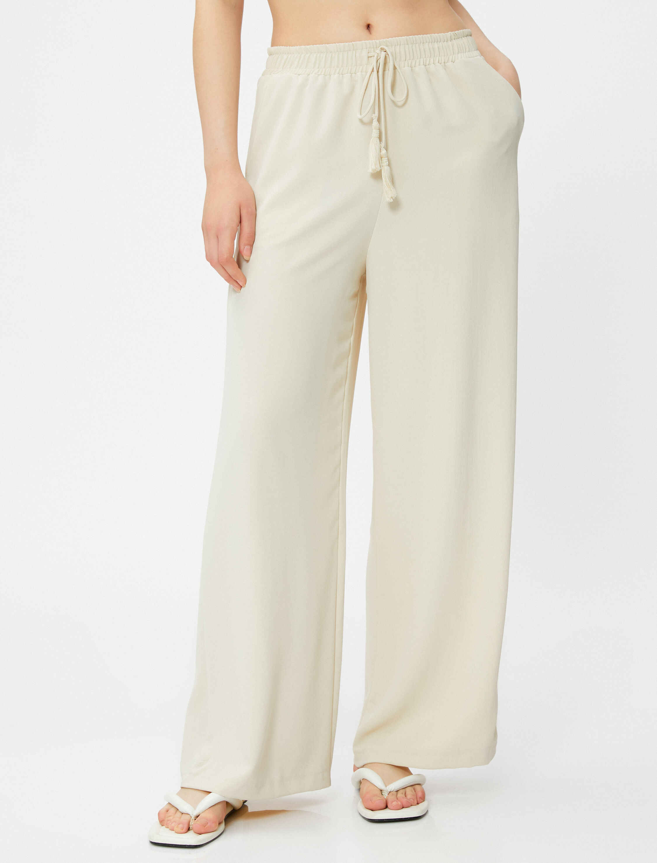   Palazzo Pantolon Beli Bağlamalı