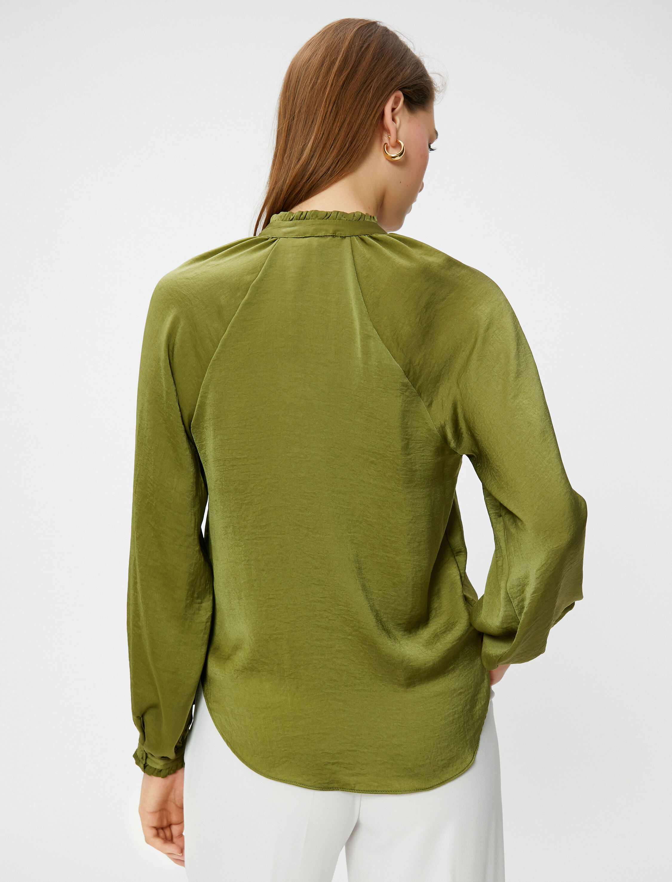   Boho Bluz Dik Yaka Bağlama Detaylı