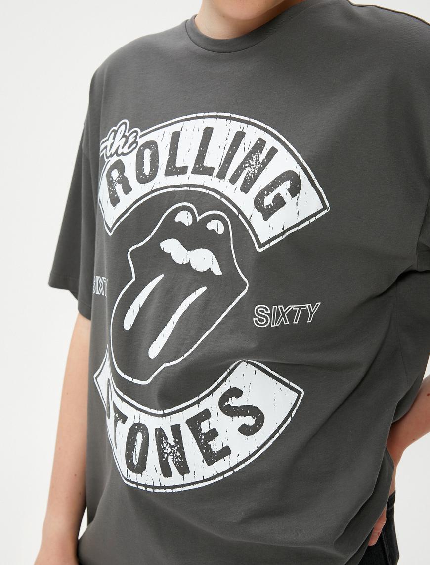   Rolling Stones Lisanslı Tişört Bisiklet Yaka Kısa Kollu Pamuklu
