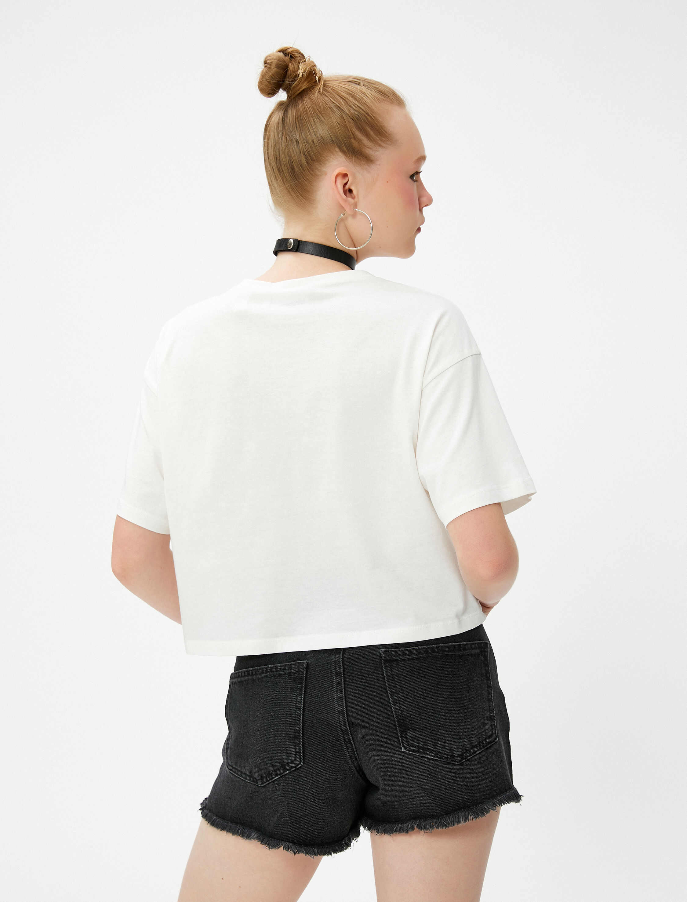   Guns n Roses Tişört Baskılı Lisanslı Crop Pamuklu