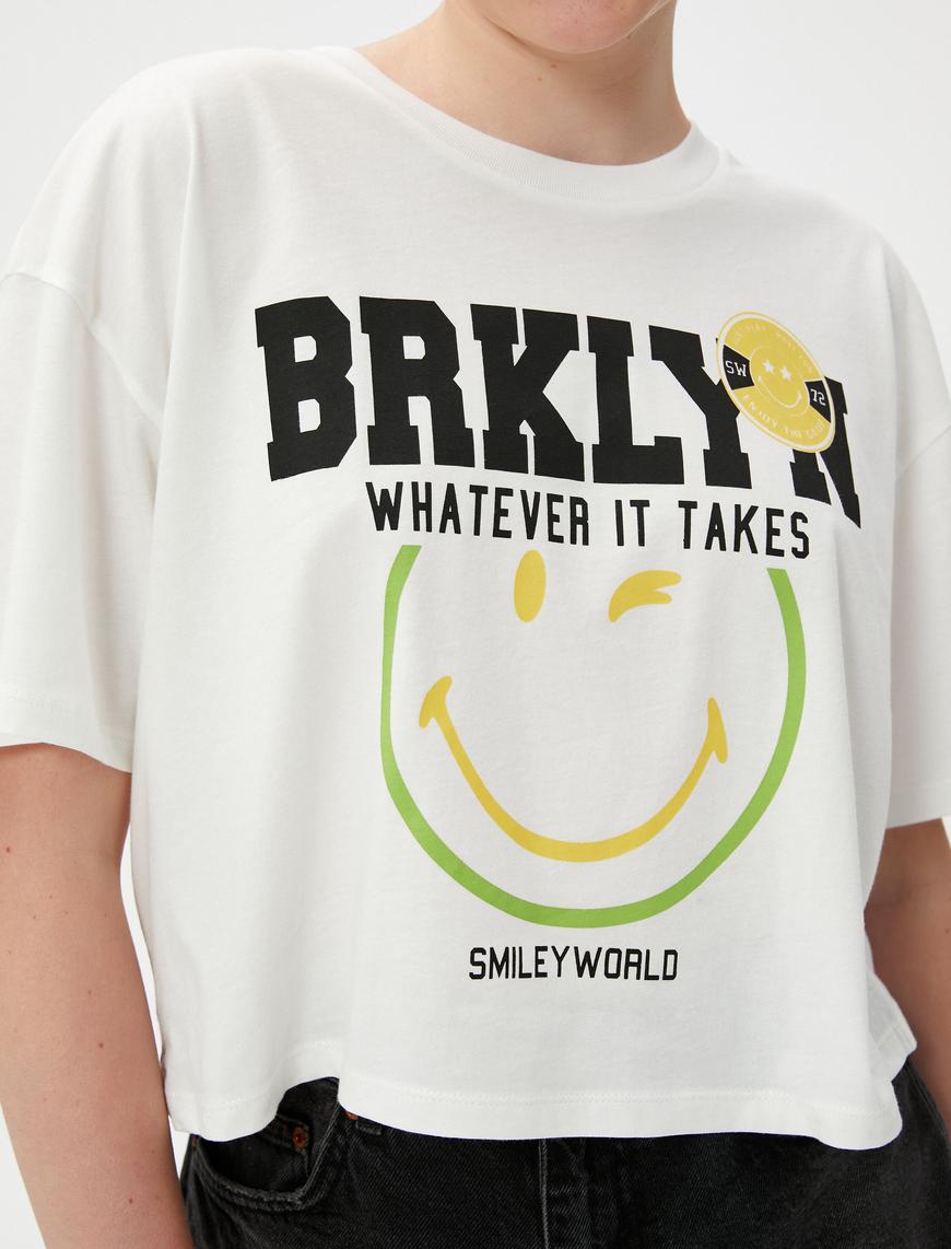  SmileyWorld® Tişört Baskılı Lisanslı Bisiklet Yaka Kısa Kollu