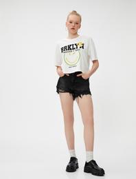 SmileyWorld® Tişört Baskılı Lisanslı Bisiklet Yaka Kısa Kollu