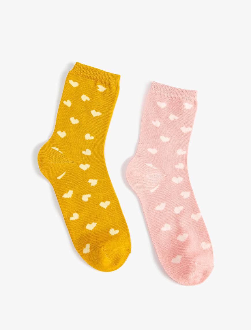  Kadın Kalpli Soket Çorap Seti 2'li