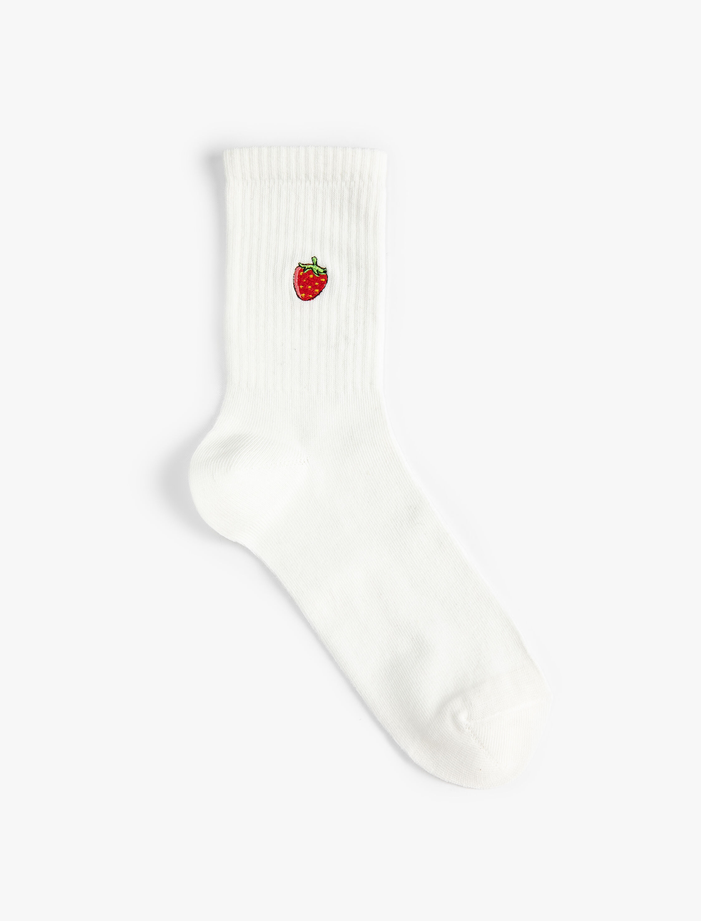  Kadın Çilek İşlemeli Soket Çorap