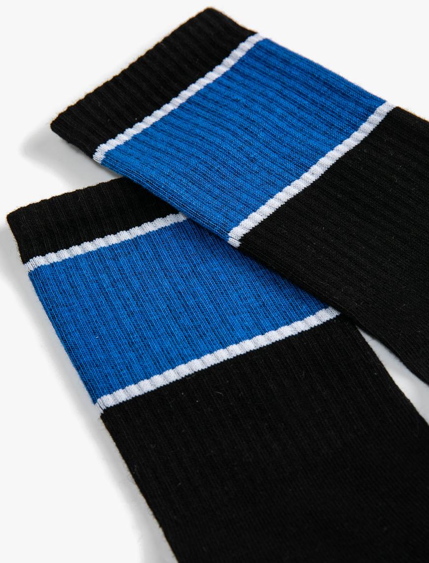  Erkek Tenis Soket Çorap Renk Bloklu