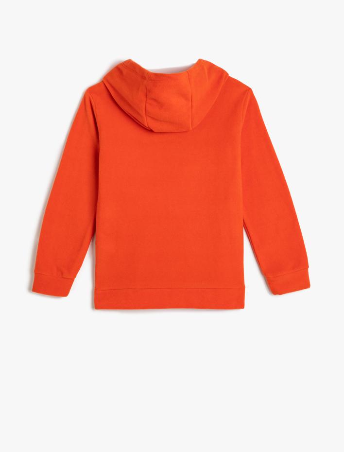 Erkek Çocuk Kapşonlu Sweatshirt California Baskılı Şardonlu