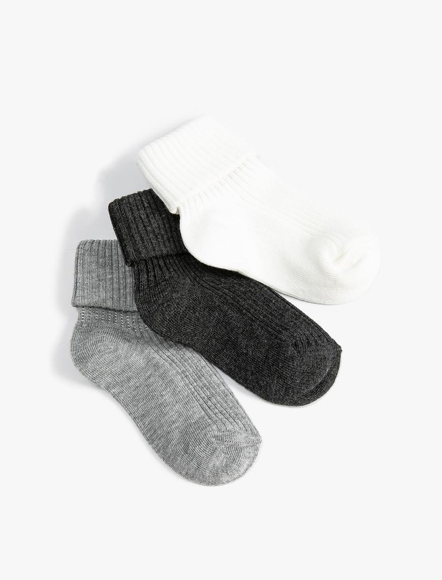  Erkek Bebek 3’lü Basic Çorap Seti Pamuk Karışımlı