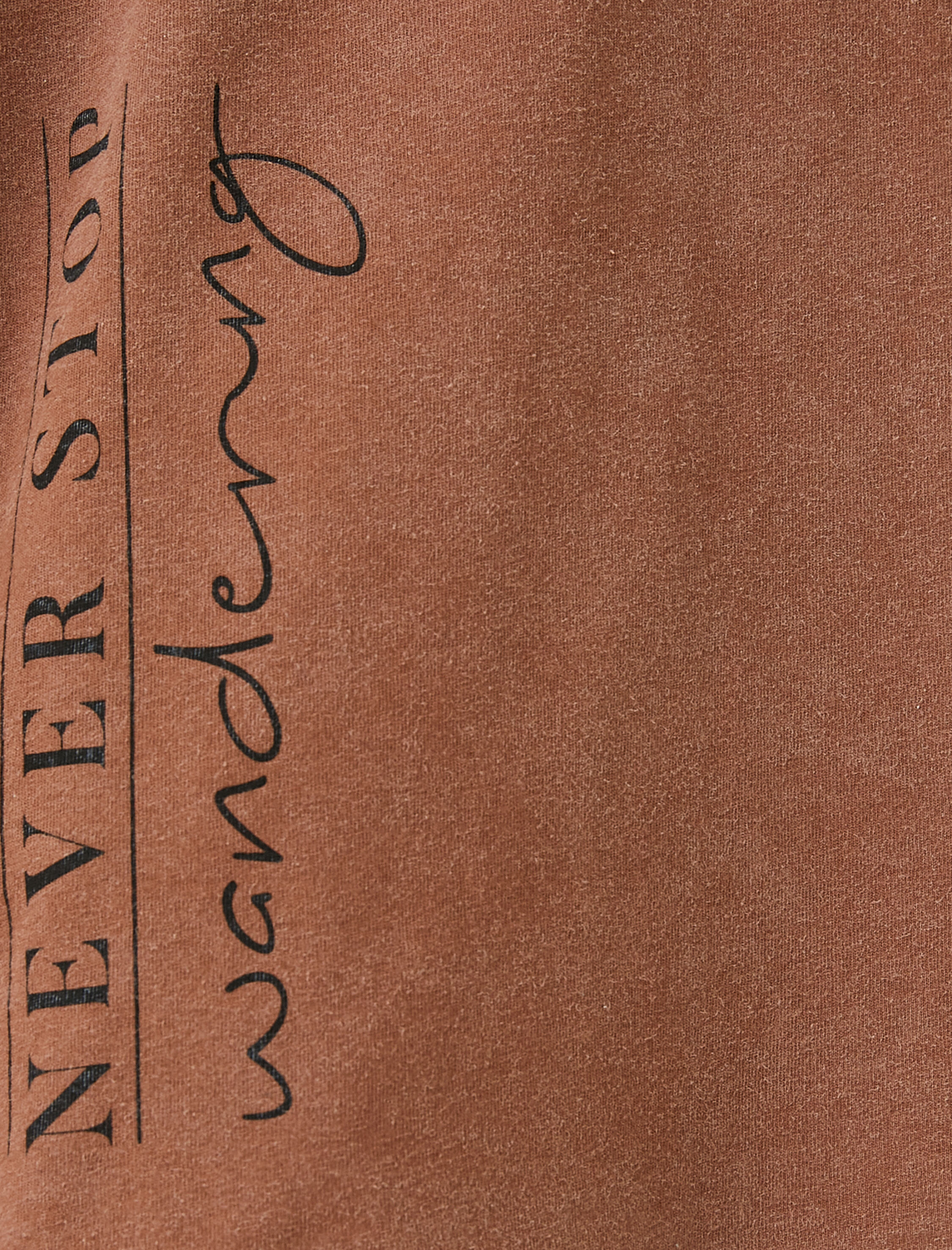   Oversize Tişört Slogan Baskılı Bisiklet Yaka Pamuklu