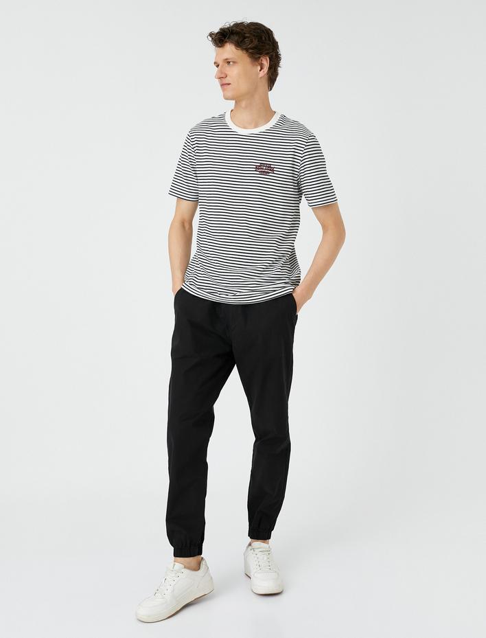  Jogger Pantolon Beli Bağcıklı Cep Detaylı Pamuklu