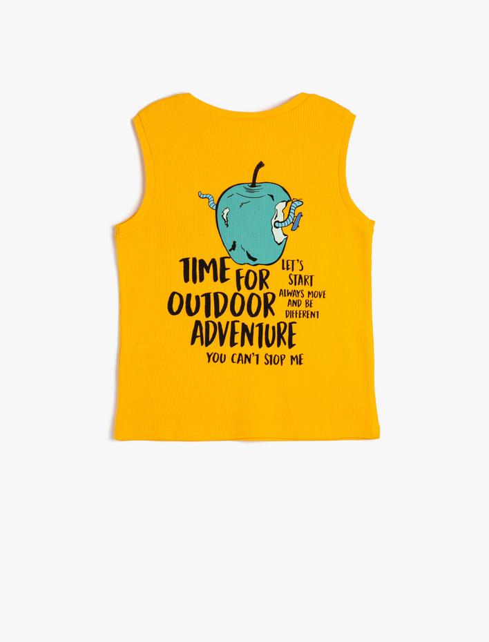 Erkek Çocuk Atlet Pamuklu Bisiklet Yaka Ribanalı İşleme Detaylı