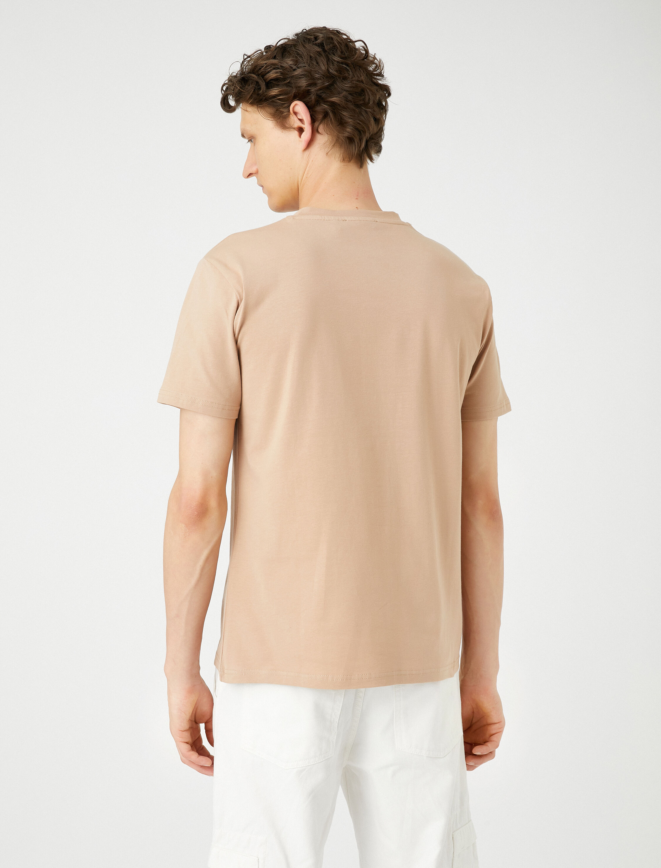   Basic Tişört Kısa Kollu Bisiklet Yaka Dar Kesim