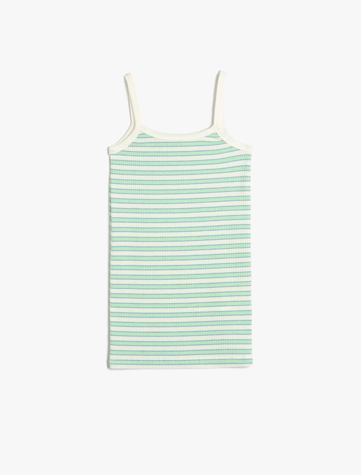 Kız Çocuk Bodycon Elbise Slim İnce Askılı Ribanalı