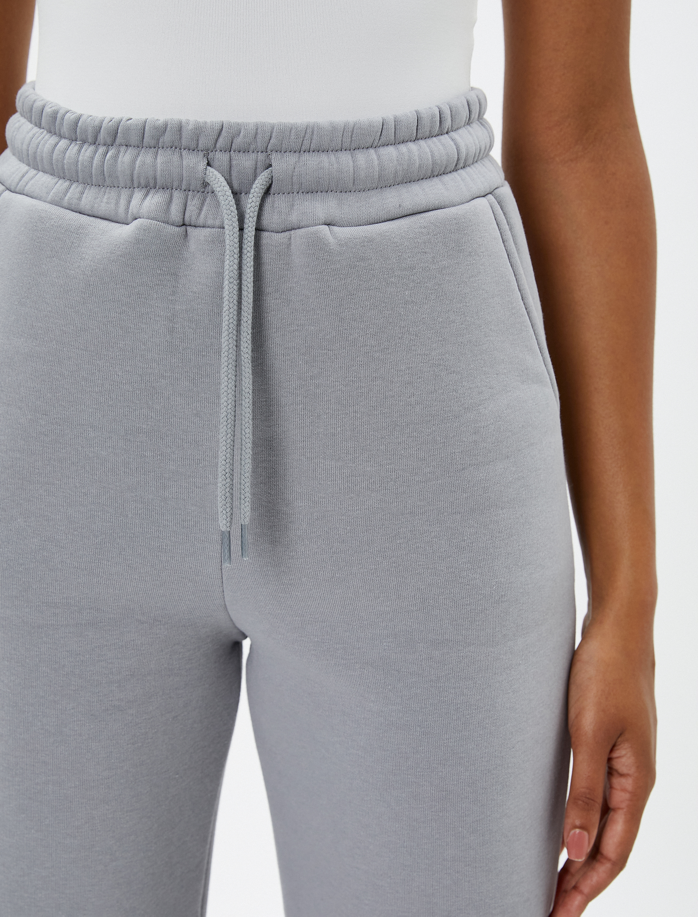   Şardonlu Jogger Eşofman Altı Beli Lastikli Bağcıklı Cep Detaylı