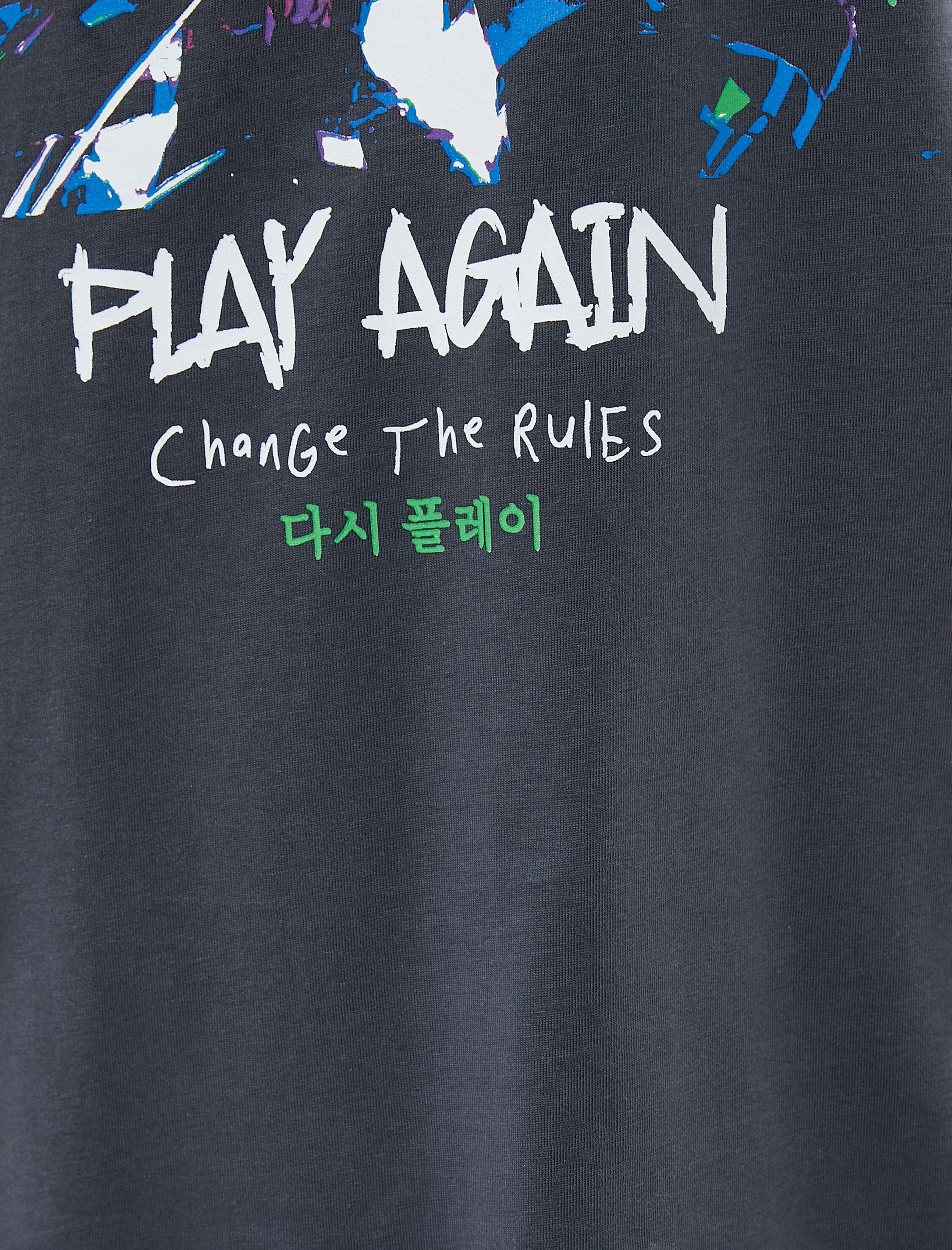   Anime Tişört Kısa Kollu Bisiklet Yaka Baskılı Pamuklu