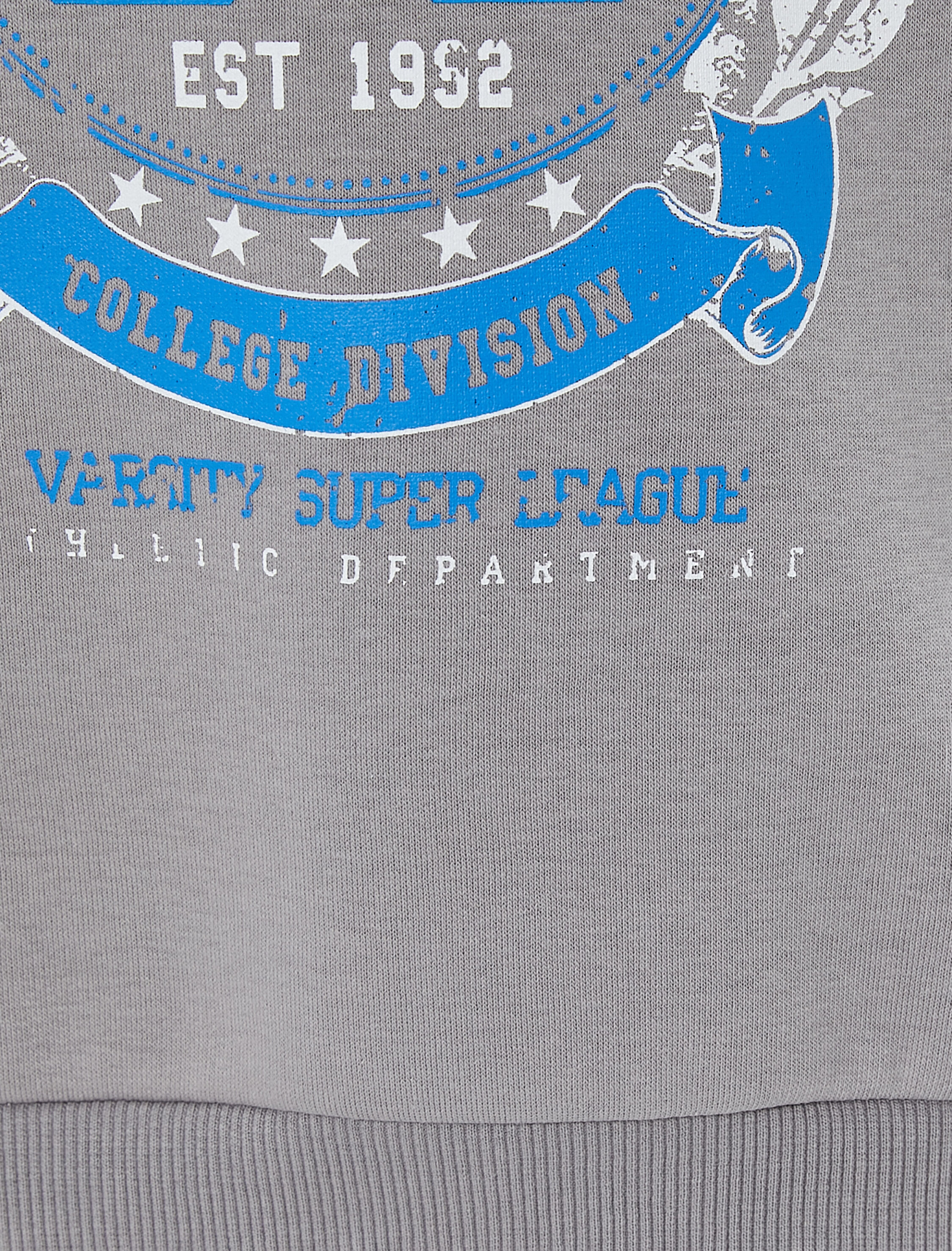   Şardonlu Kapüşonlu Oversize Sweatshirt Baskılı Uzun Kollu