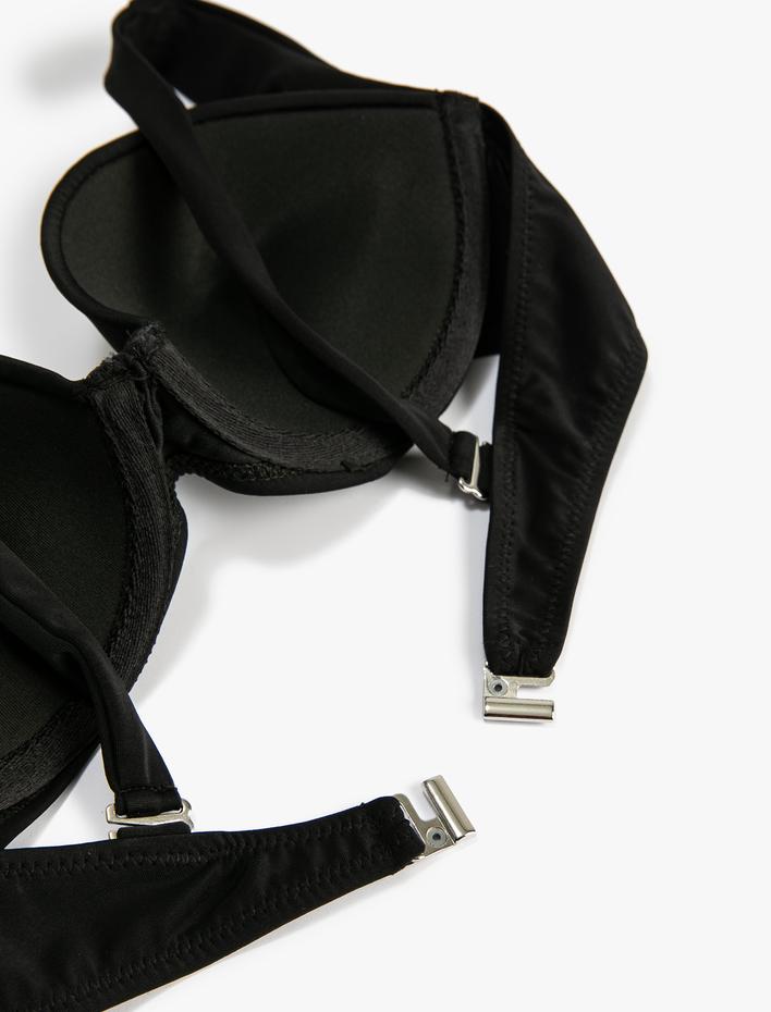  Push Up Bikini Üstü Kalın Askılı Drapeli