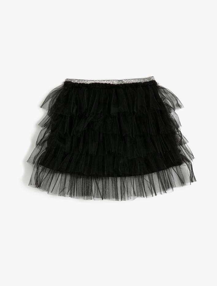 Kız Çocuk Mini Tütü Etek Katlı Volümlü Beli Lastikli