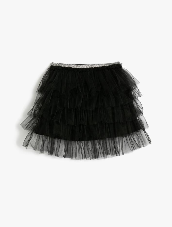 Kız Çocuk Mini Tütü Etek Katlı Volümlü Beli Lastikli