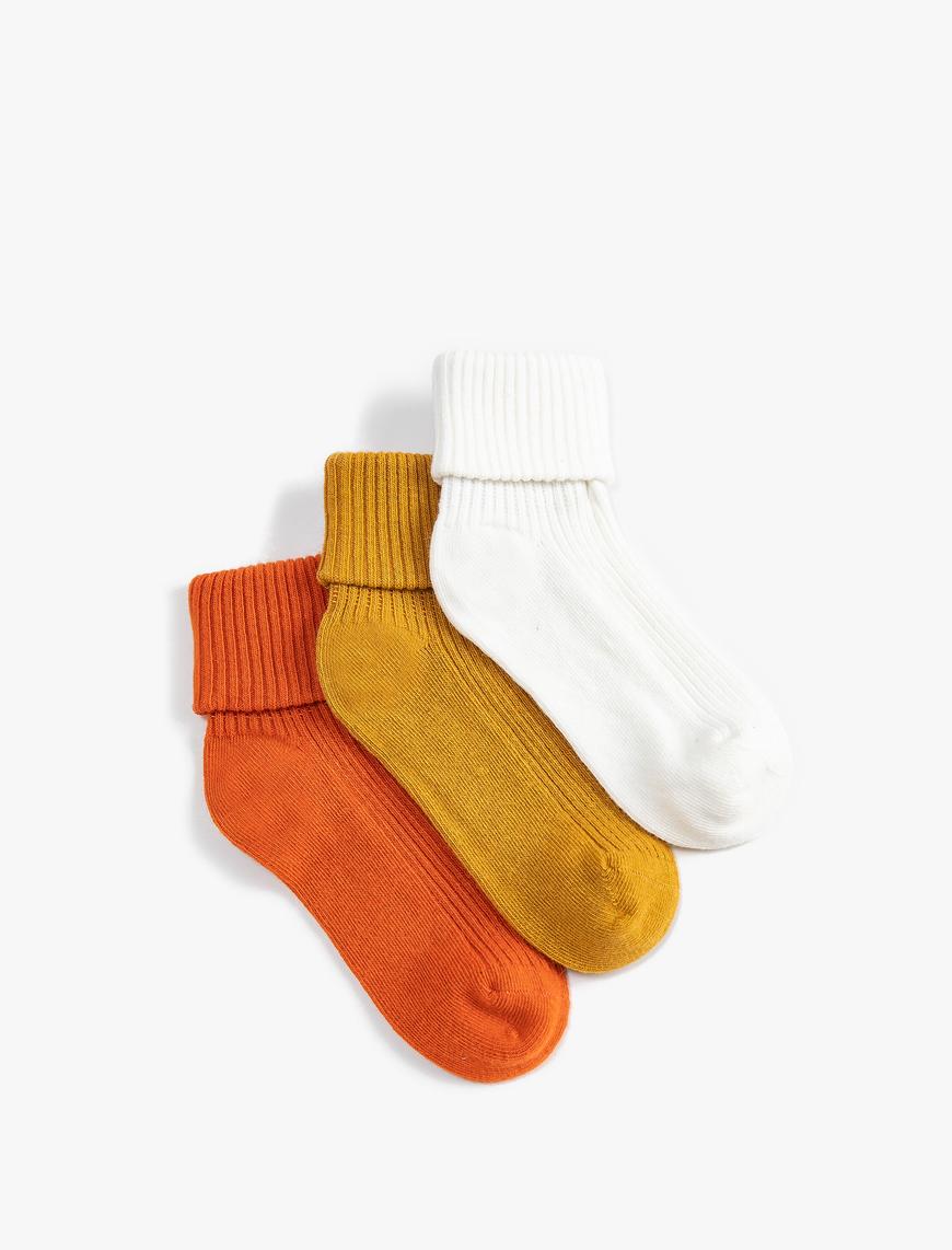  Kız Bebek 3’lü Basic Çorap Seti Pamuk Karışımlı