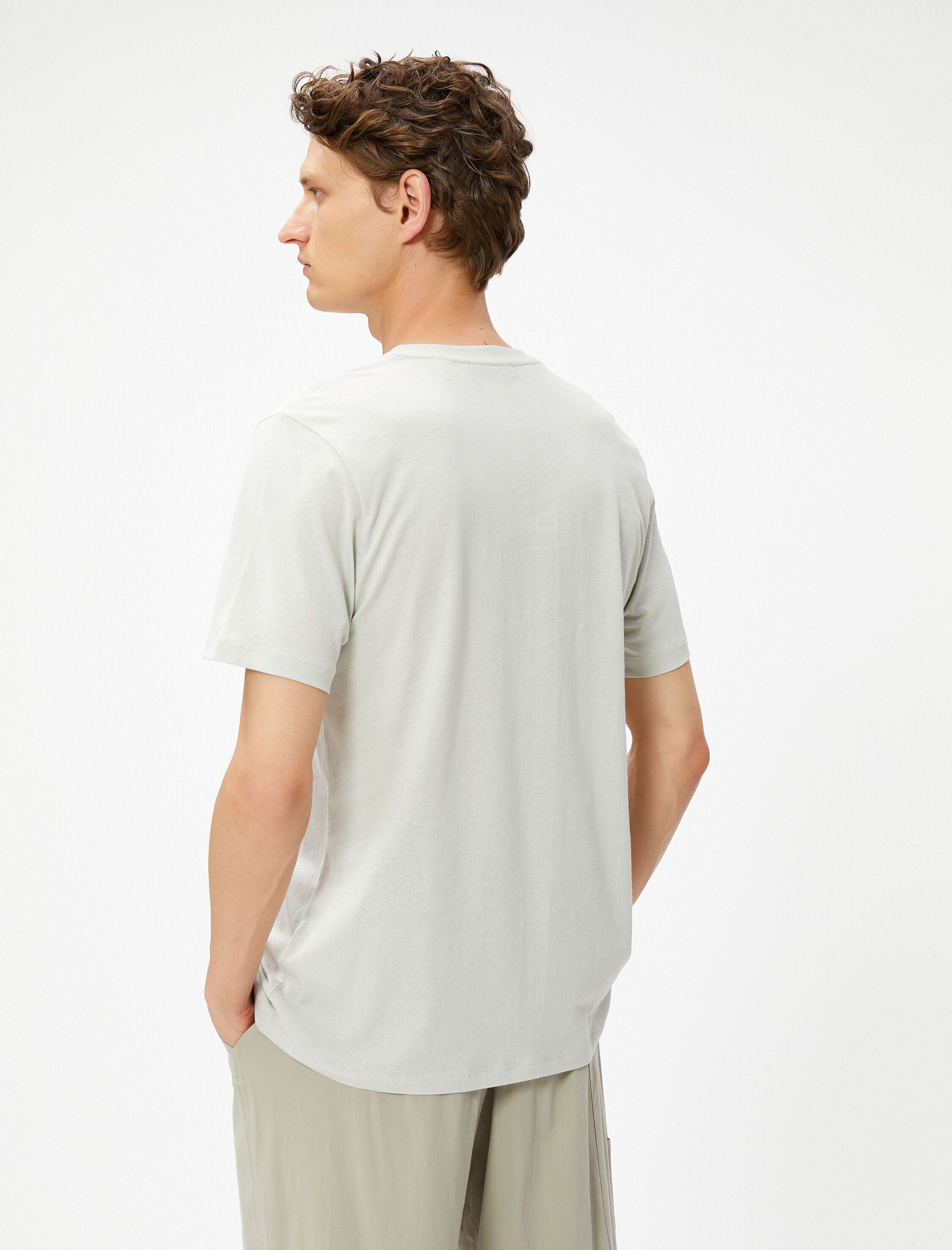   Slogan Baskılı Tişört Bisiklet Yaka Kısa Kollu Pamuklu