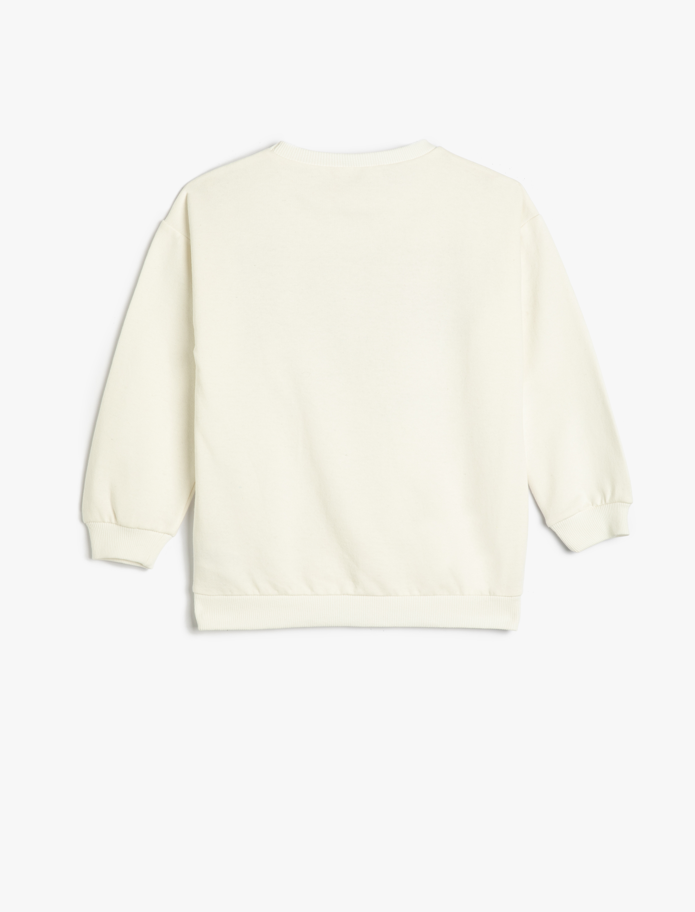  Kız Çocuk Sweatshirt Şardonlu Baskılı Uzun Kollu Bisiklet Yaka Pamuklu