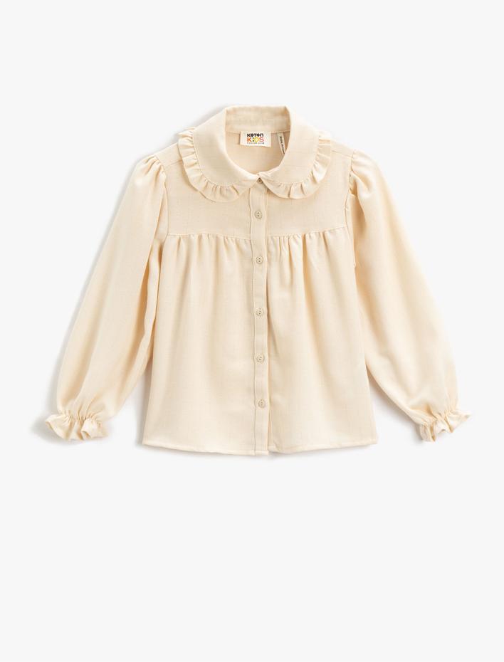 Kız Çocuk Bebe Yaka Uzun Kollu Gömlek