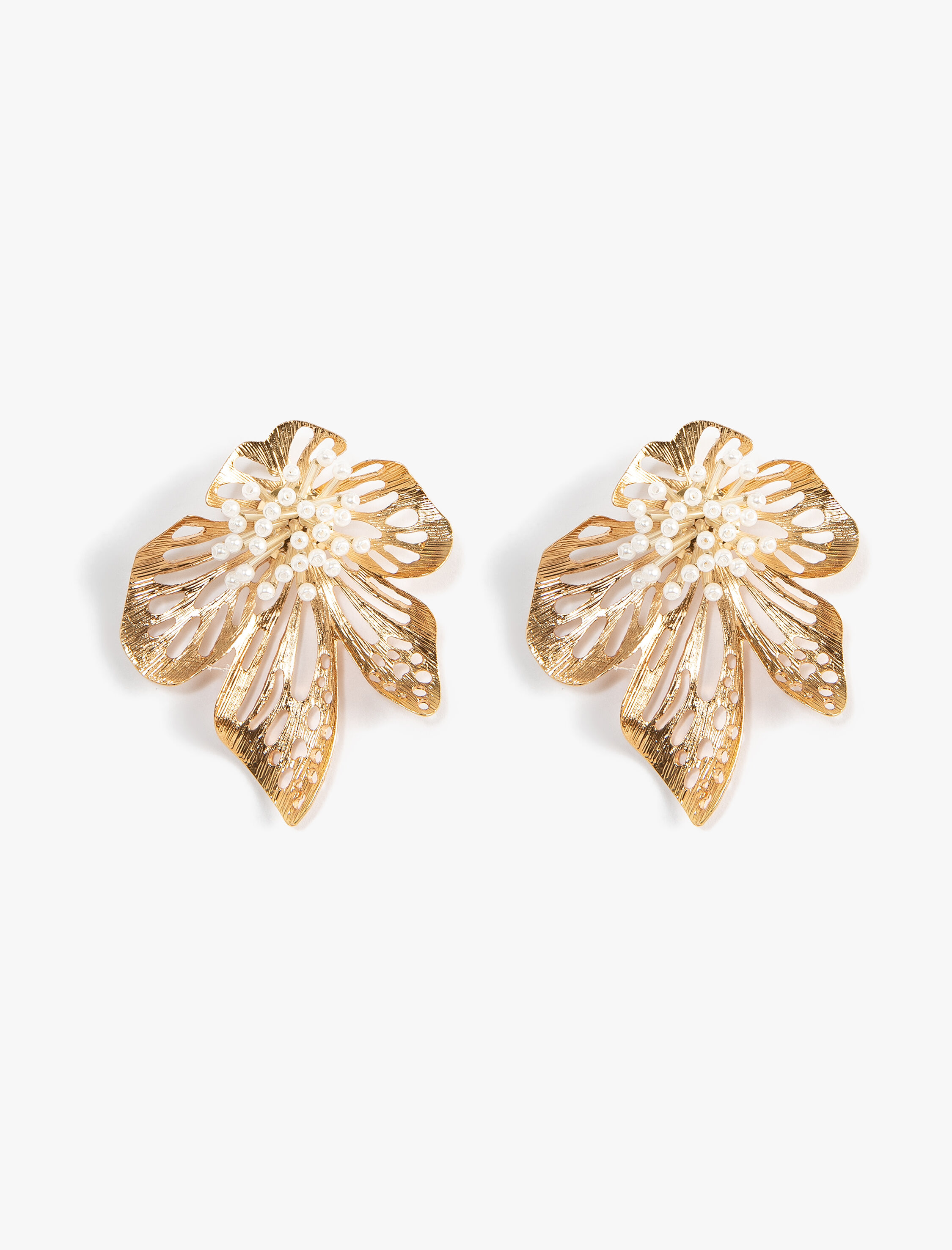  Kadın Küpe İnci Detaylı Çiçek Şekilli - Melis Ağazat X Koton