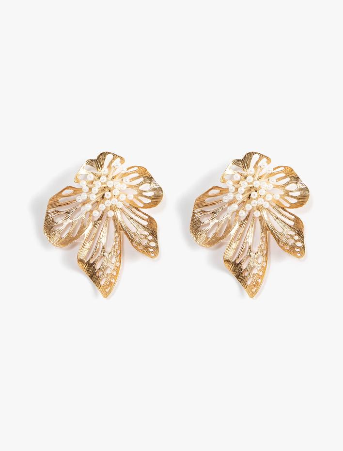 Kadın Küpe İnci Detaylı Çiçek Şekilli - Melis Ağazat X Koton